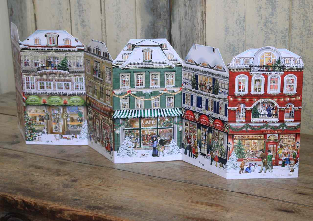 Traditional Advent Calendar - fold out Christmas shops