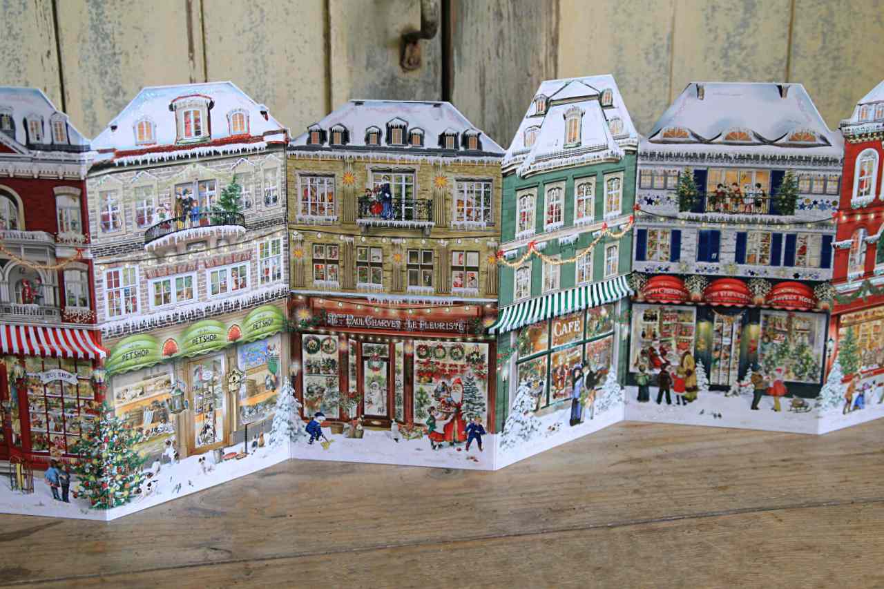 Traditional Advent Calendar - fold out Christmas shops