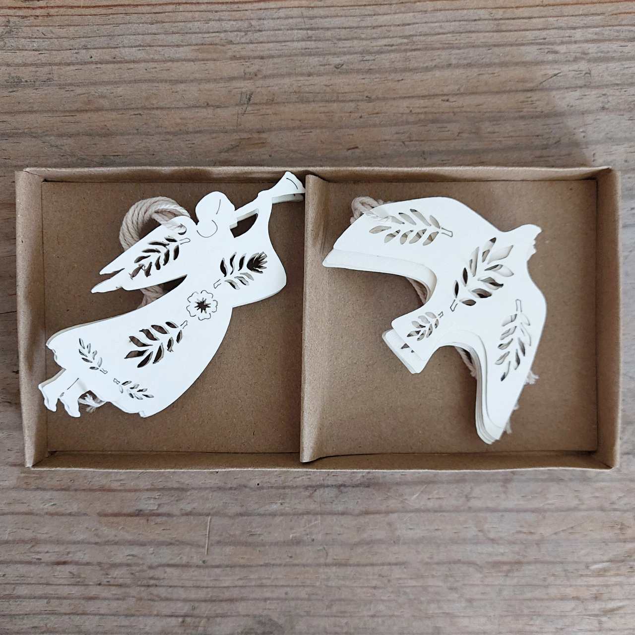 Angel and Bird Paper Decorations - Box of 12