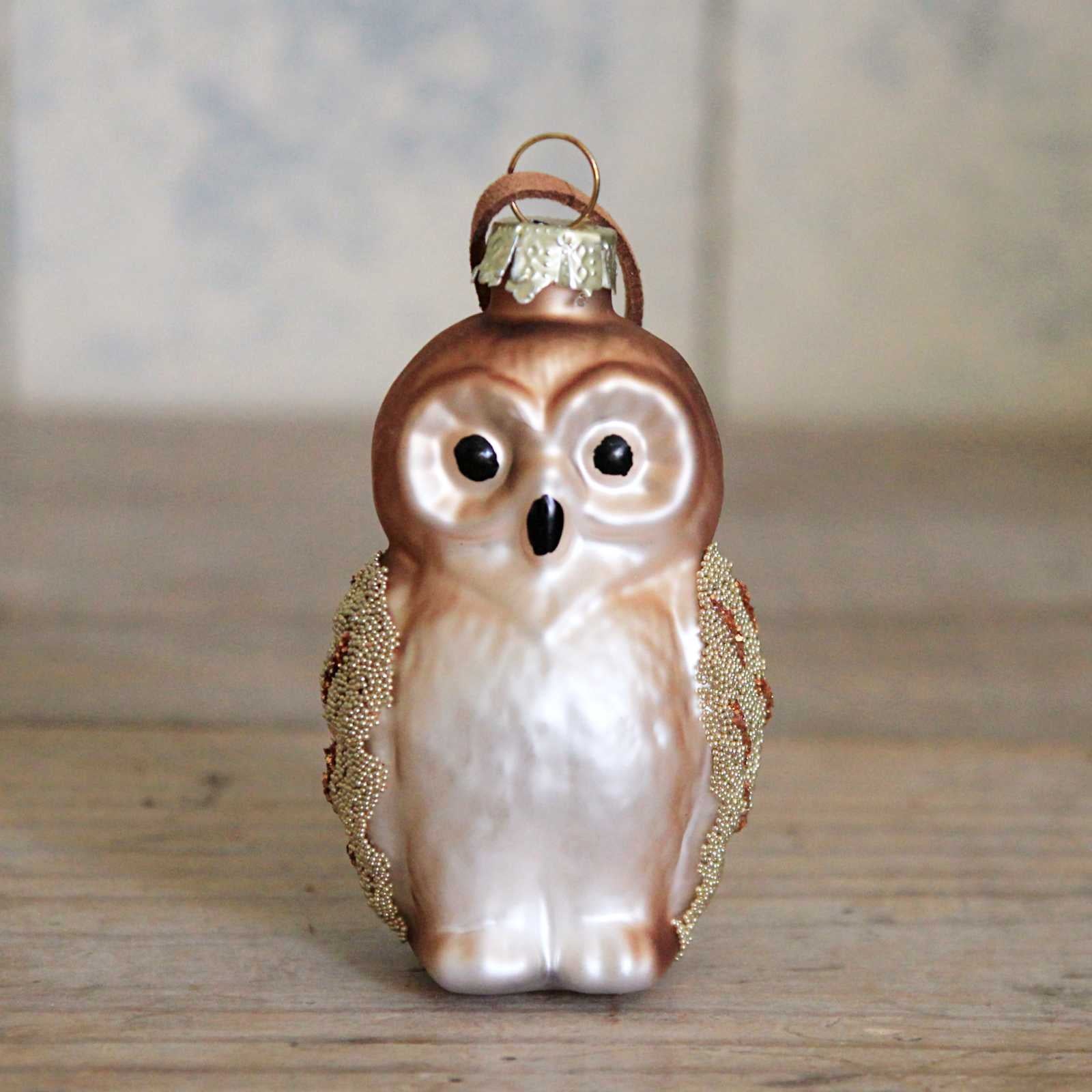 Beaded Glass Owl Decoration