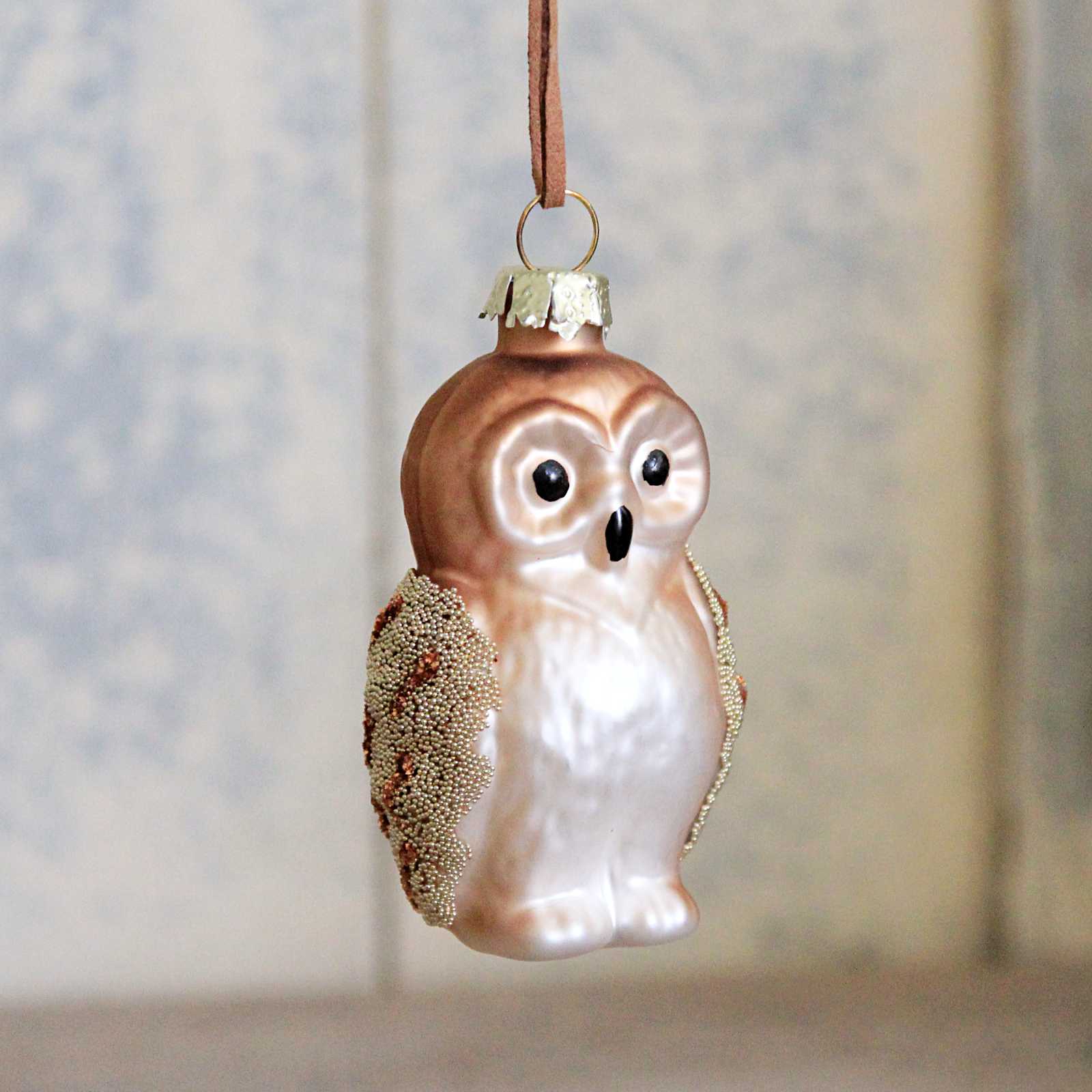 Beaded Glass Owl Decoration