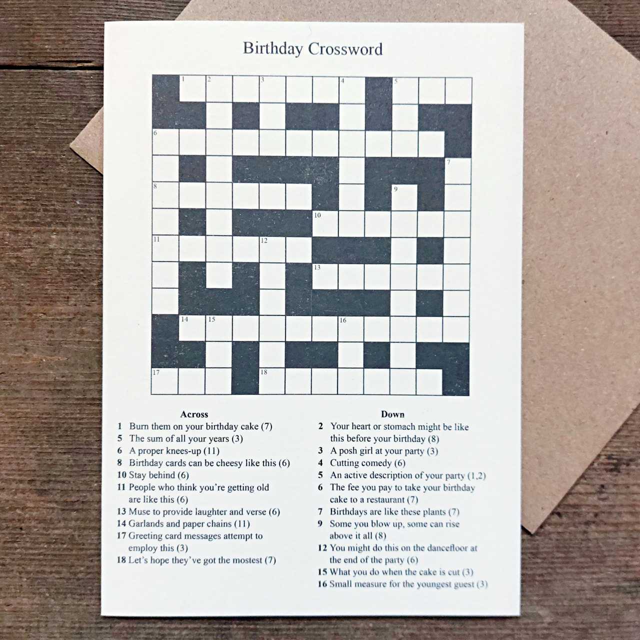 The Birthday Crossword - Birthday Card