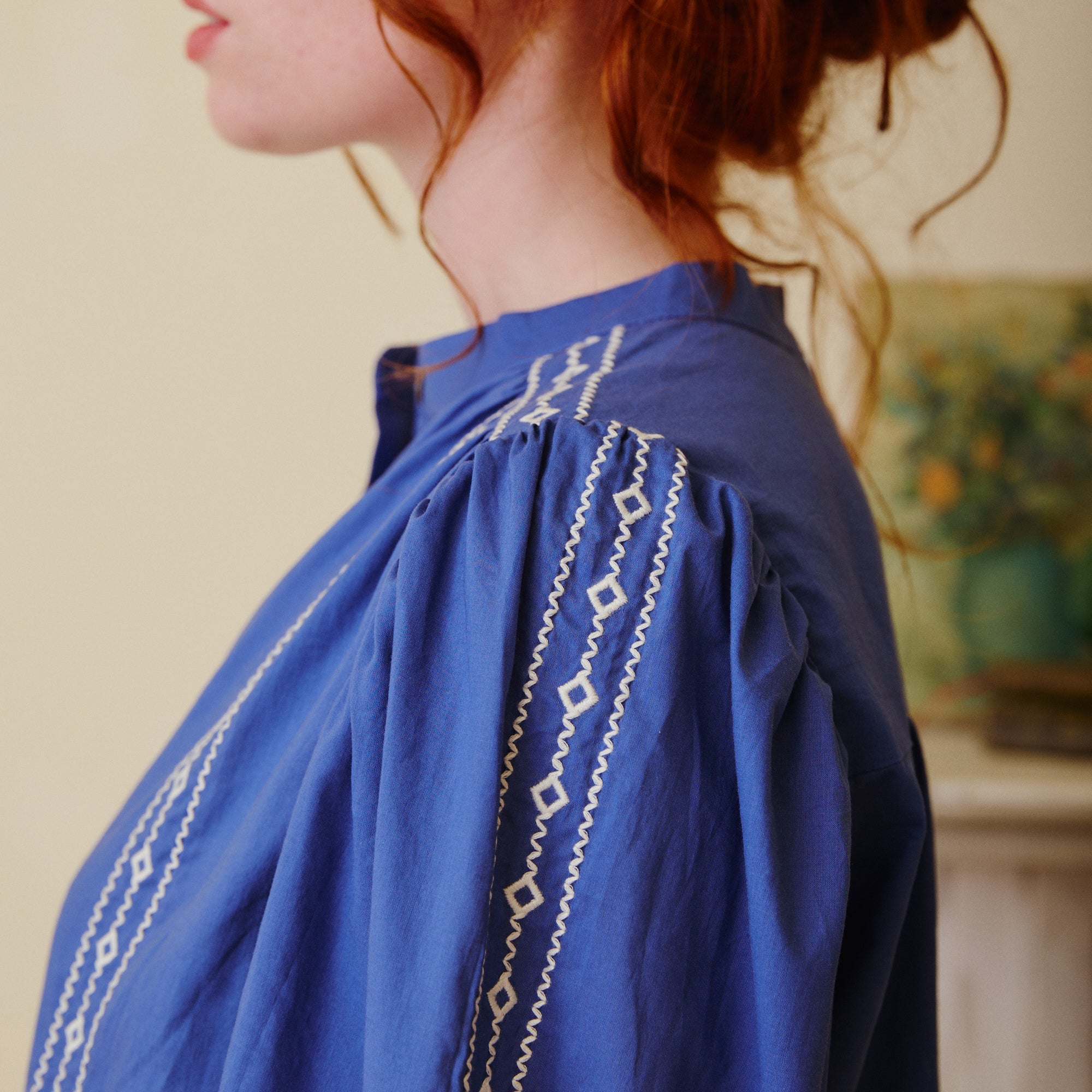 Close up embroidery detail