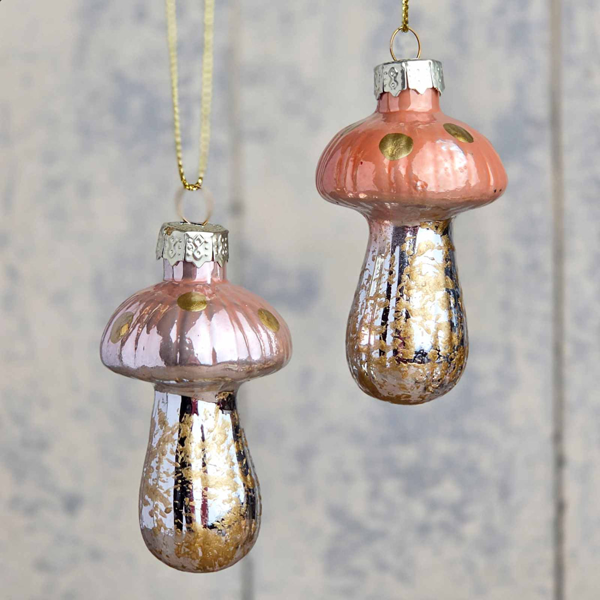 Blush Glass Toadstool Set