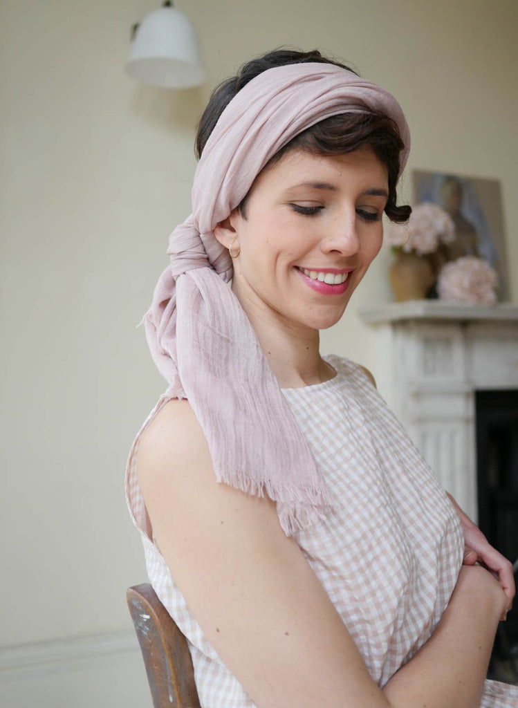 Cotton head scarf blush