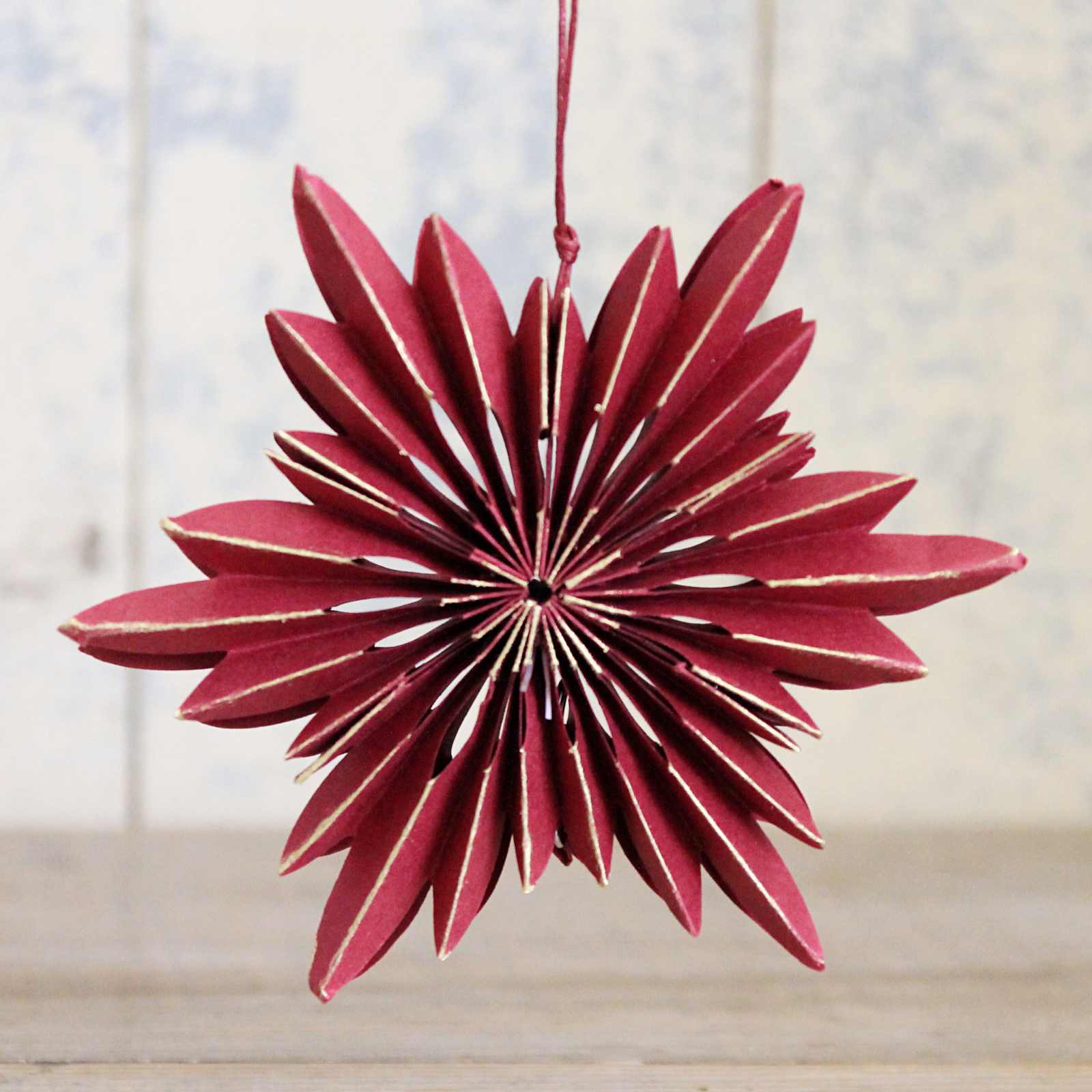 Burgundy Paper Snowflakes - Box of 3