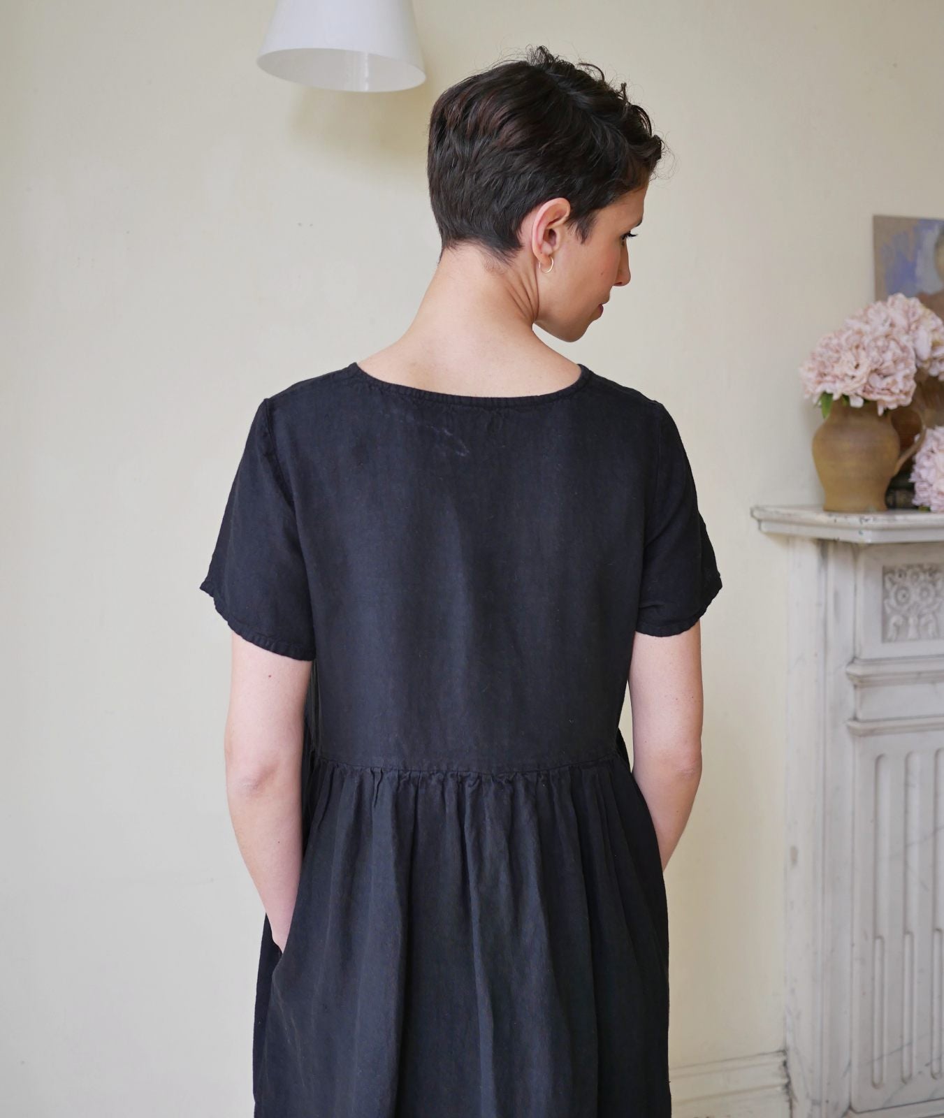 Black dress linen