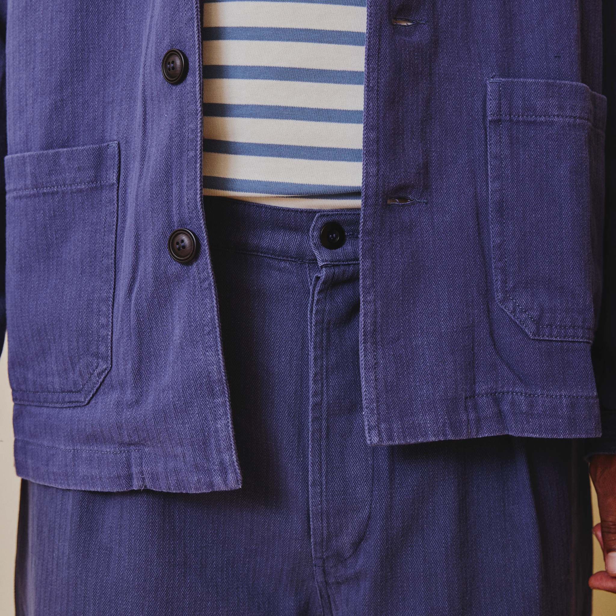 Herringbone Chore Jacket - Old Blue