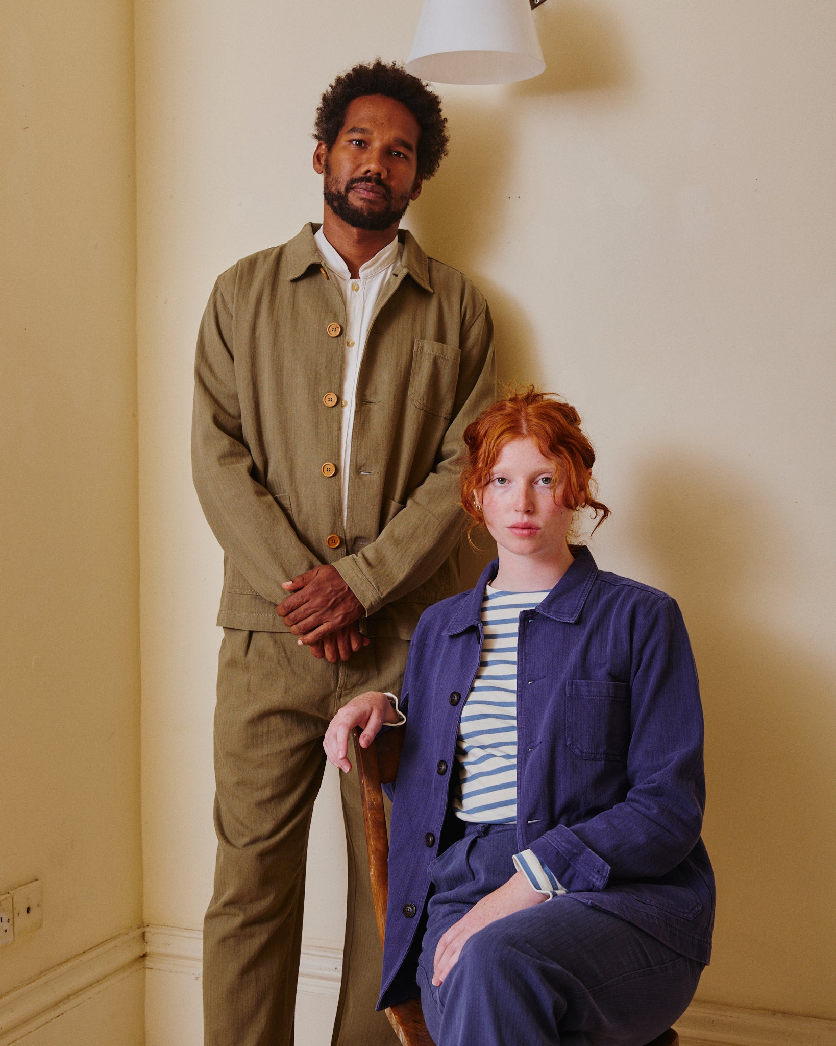 Herringbone Chore Jacket - Old Blue