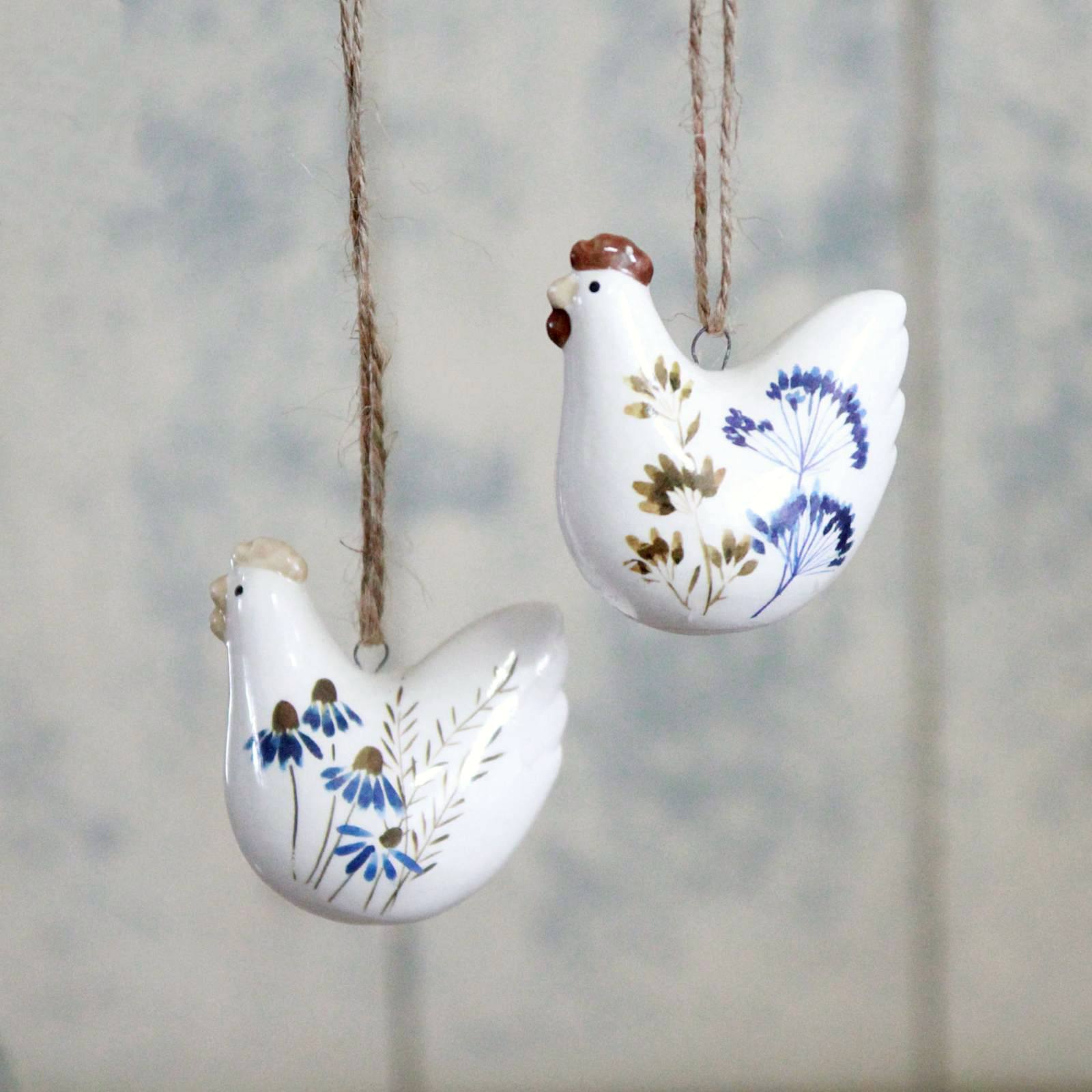 Hanging Ceramic Hen Easter Decoration