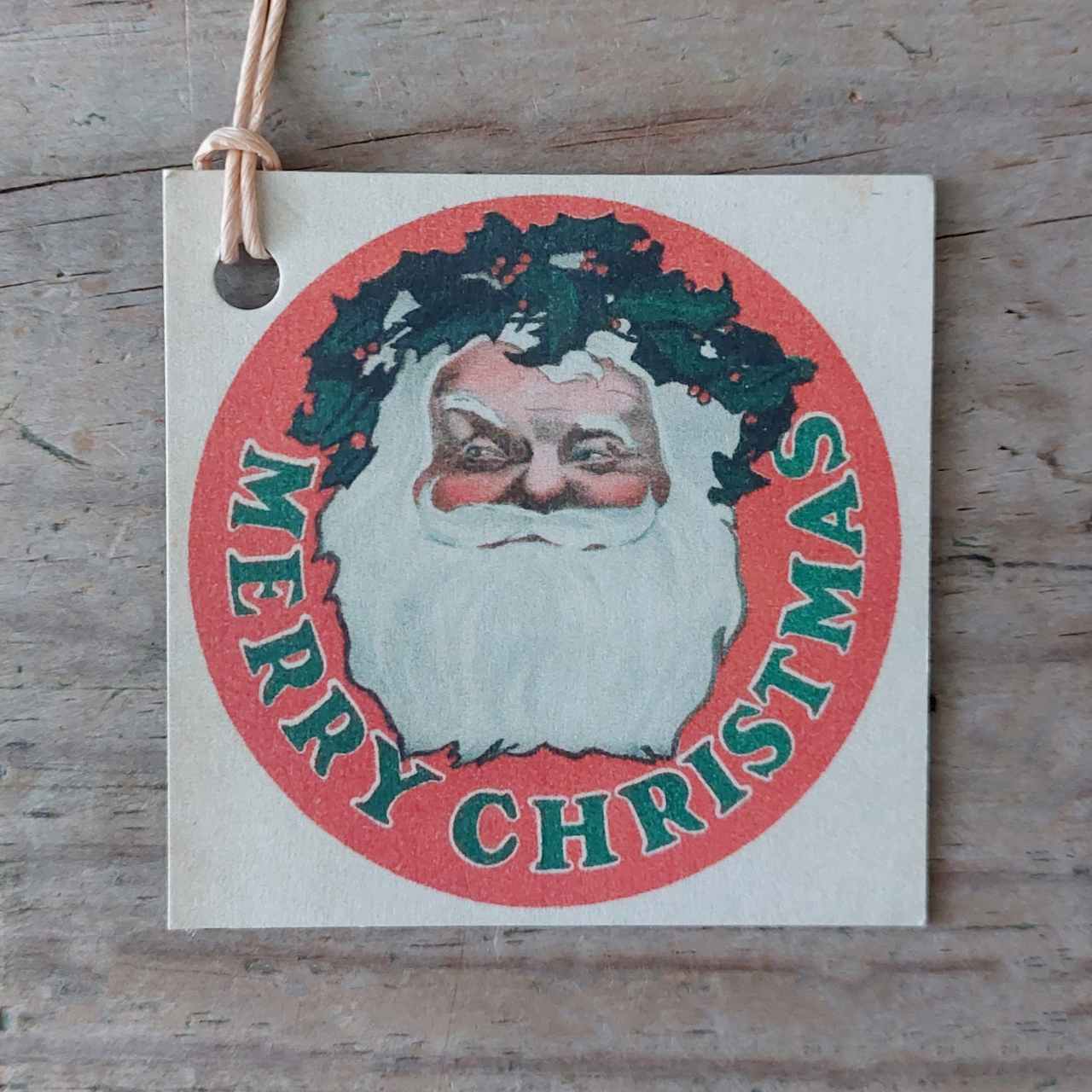 Handmade Set of 6 Vintage Christmas Gift Tags - Santa