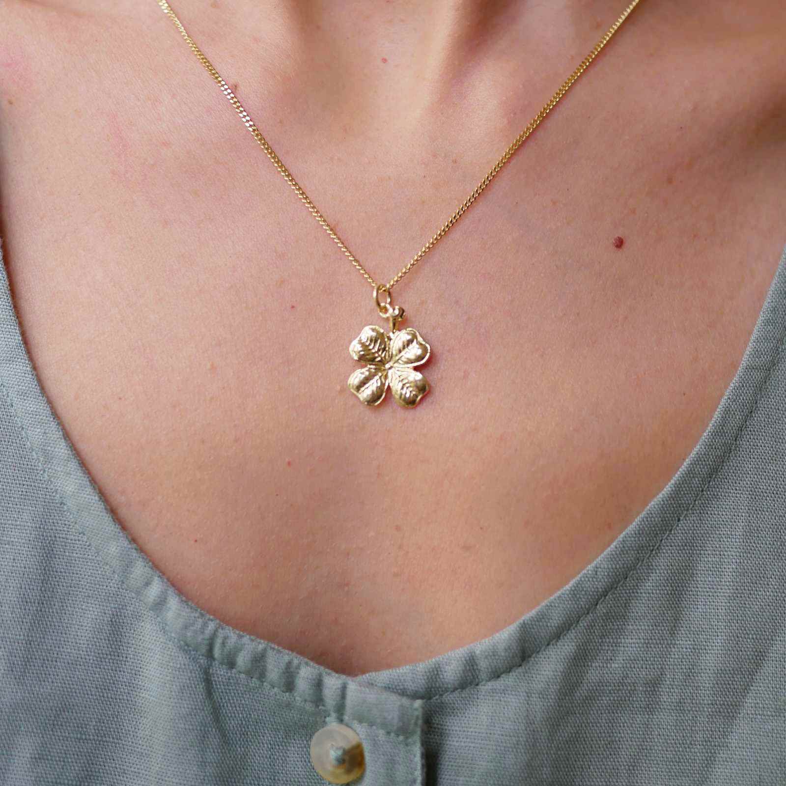 Four Leaf Clover Gold Plated Pendant
