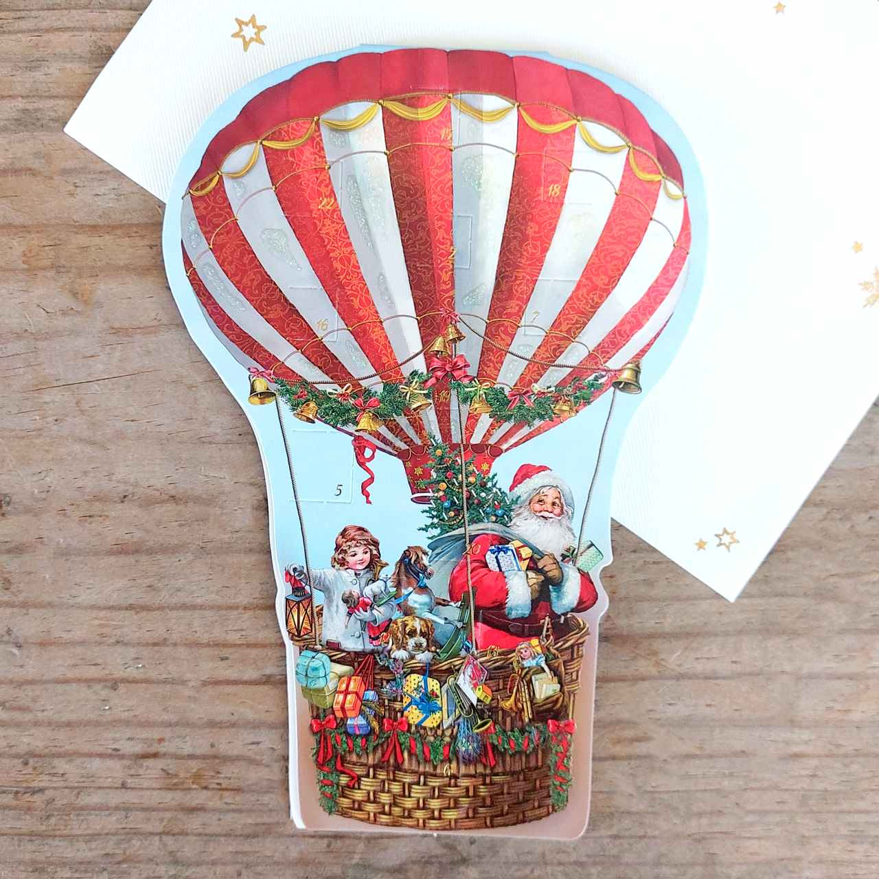 Cut Out Advent Calendar Card - Hot Air Balloon