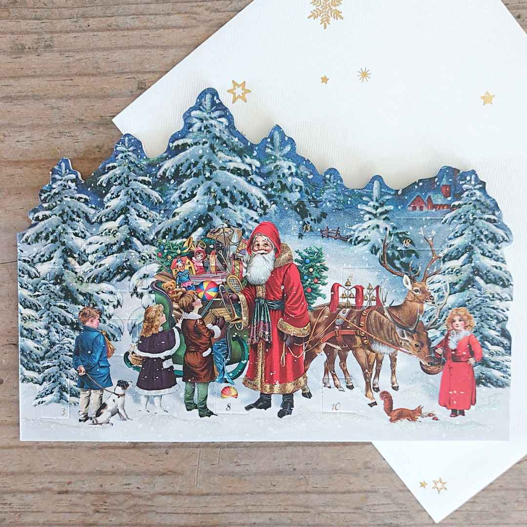 Cut Out Advent Calendar Card - Father Christmas