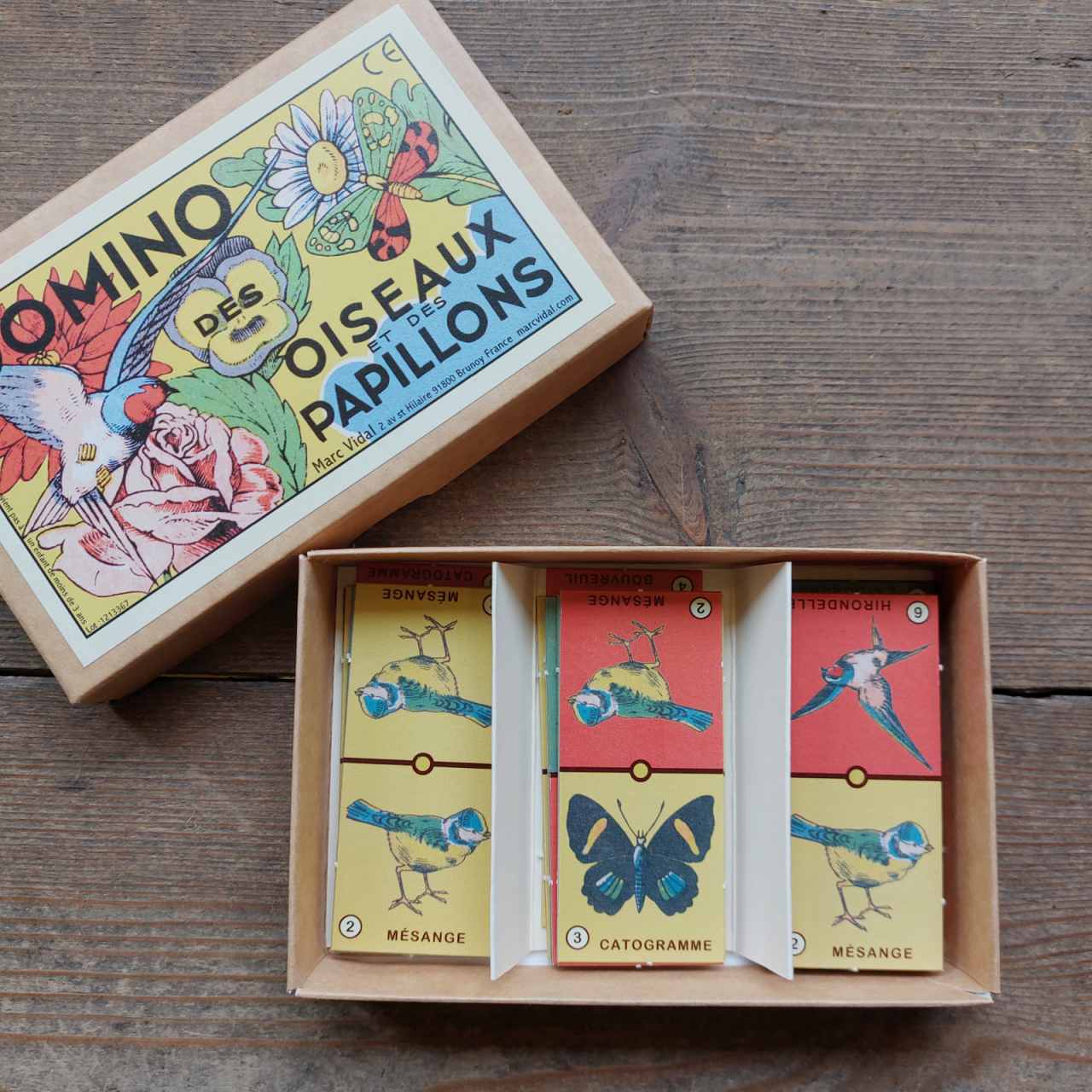 Dominoes - French game Birds & Butterflies