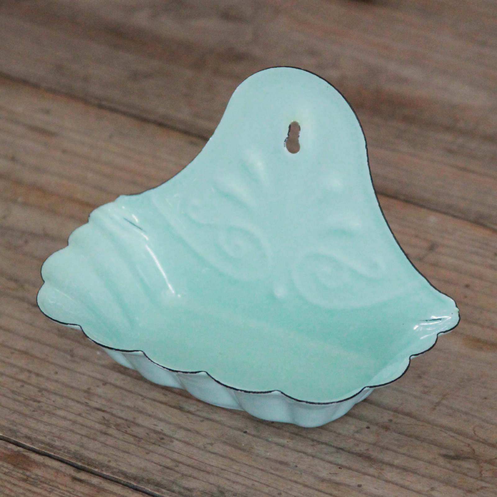 Wall Mounted Enamel Soap Dish - Duck Egg