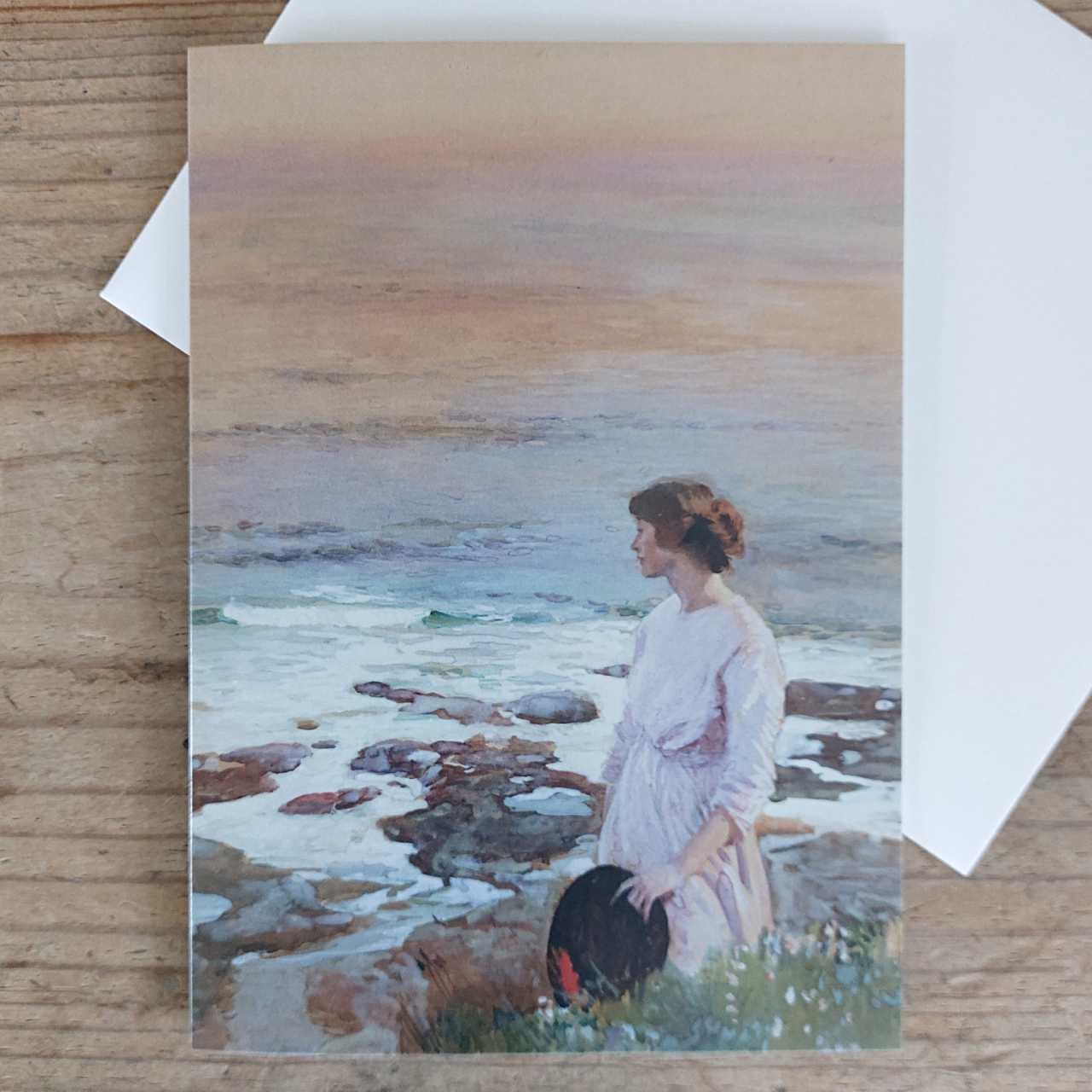 Evening On The Beach - Vintage Greeting Card By Laura Knight