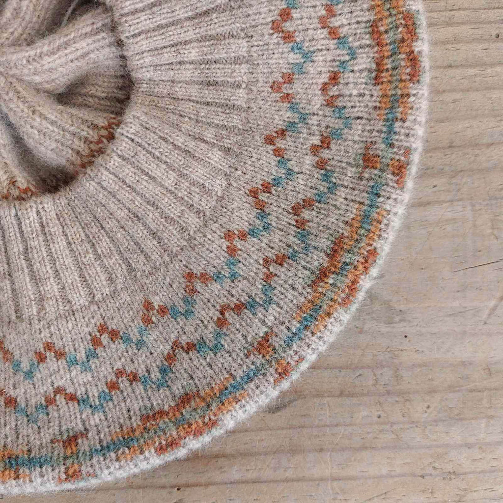 Traditional Fair Isle beret detail