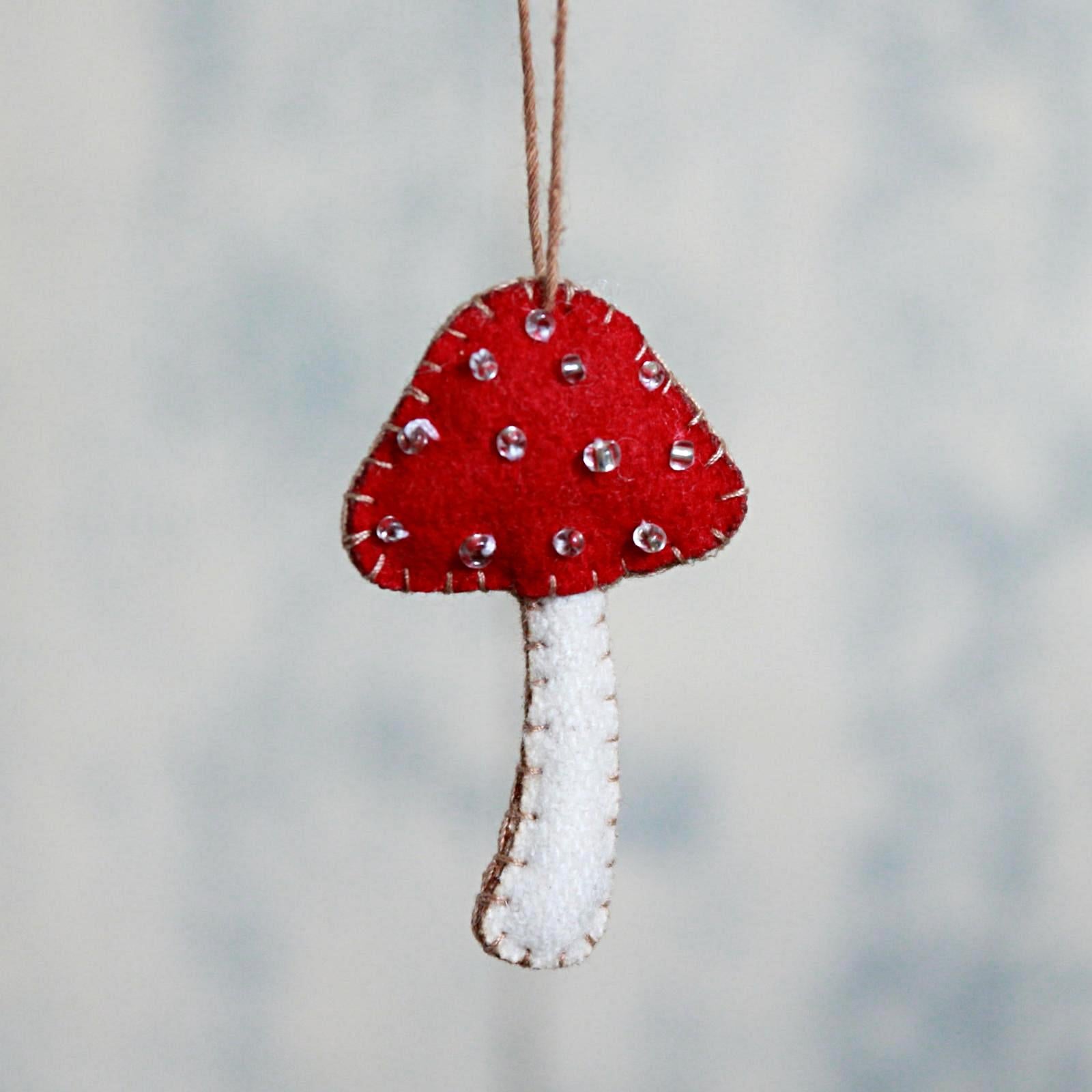 Felt Toadstool Vintage Christmas Decoration