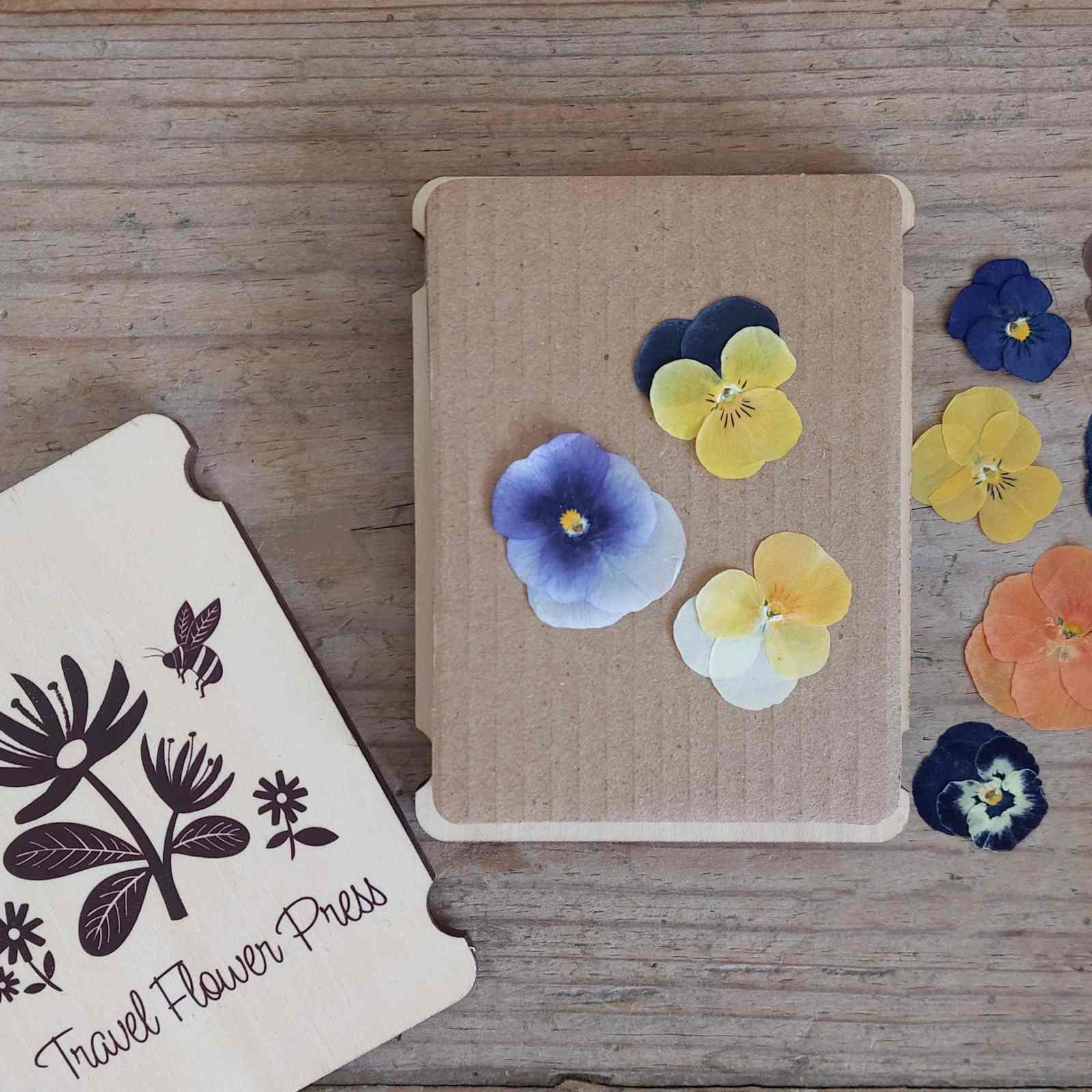 Wooden Flower Press in Cotton Bag