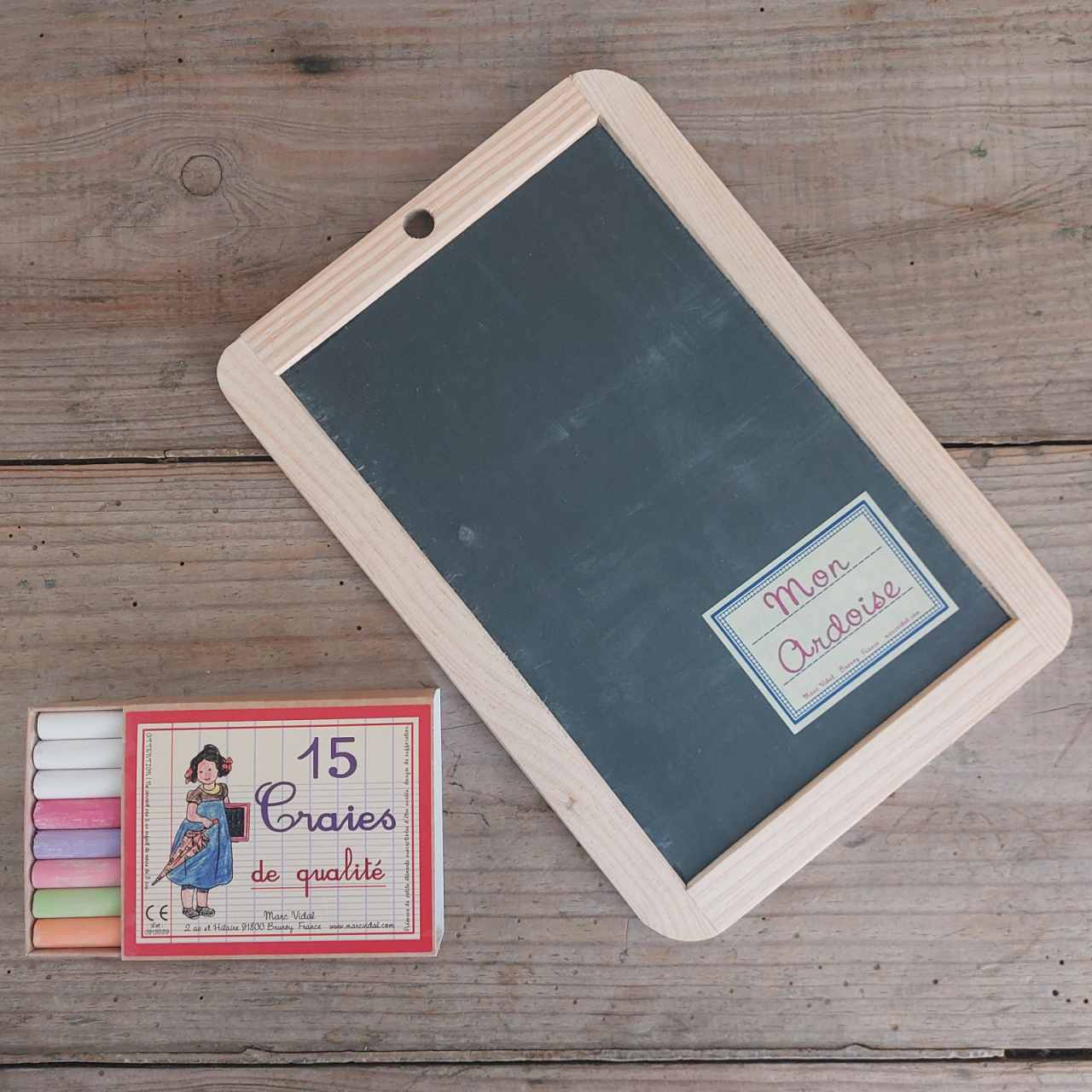 French Coloured Chalk with mini blackboard
