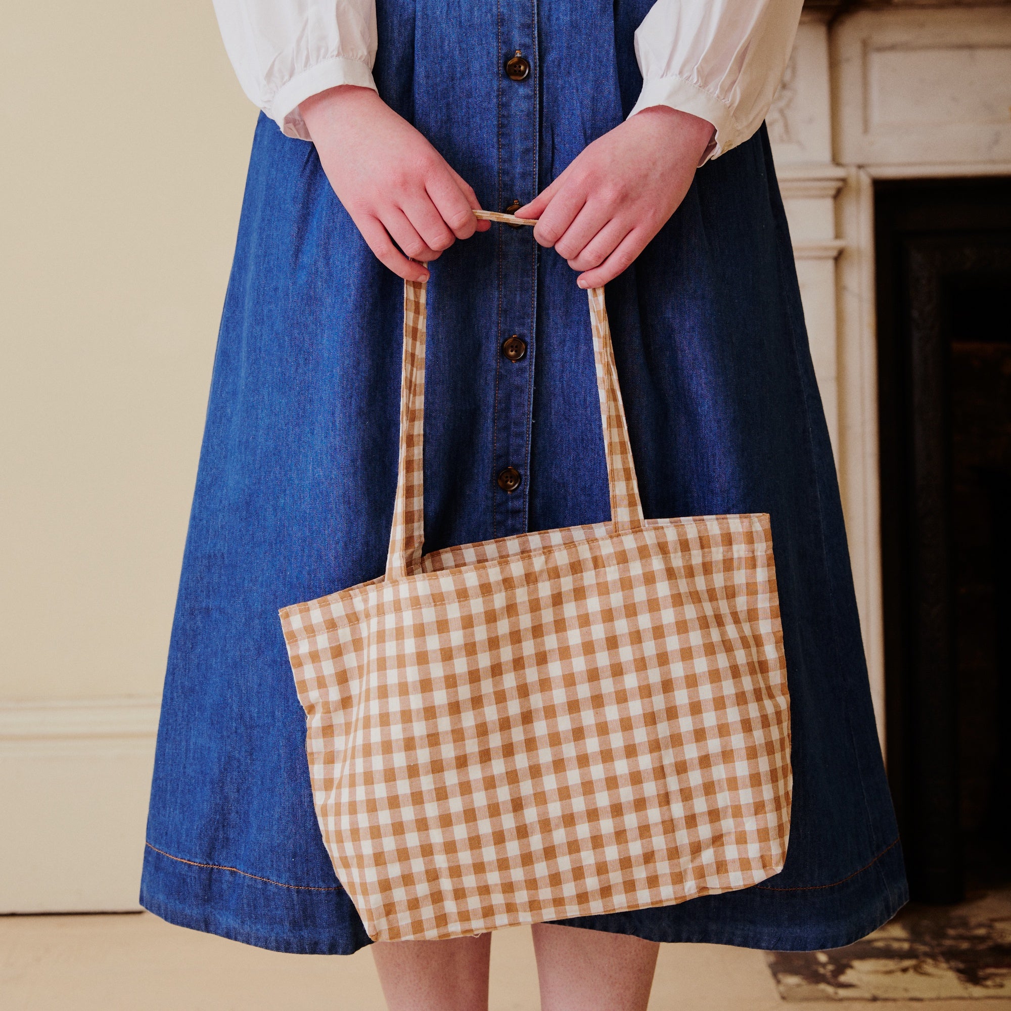 Small Gingham Bag - Ochre