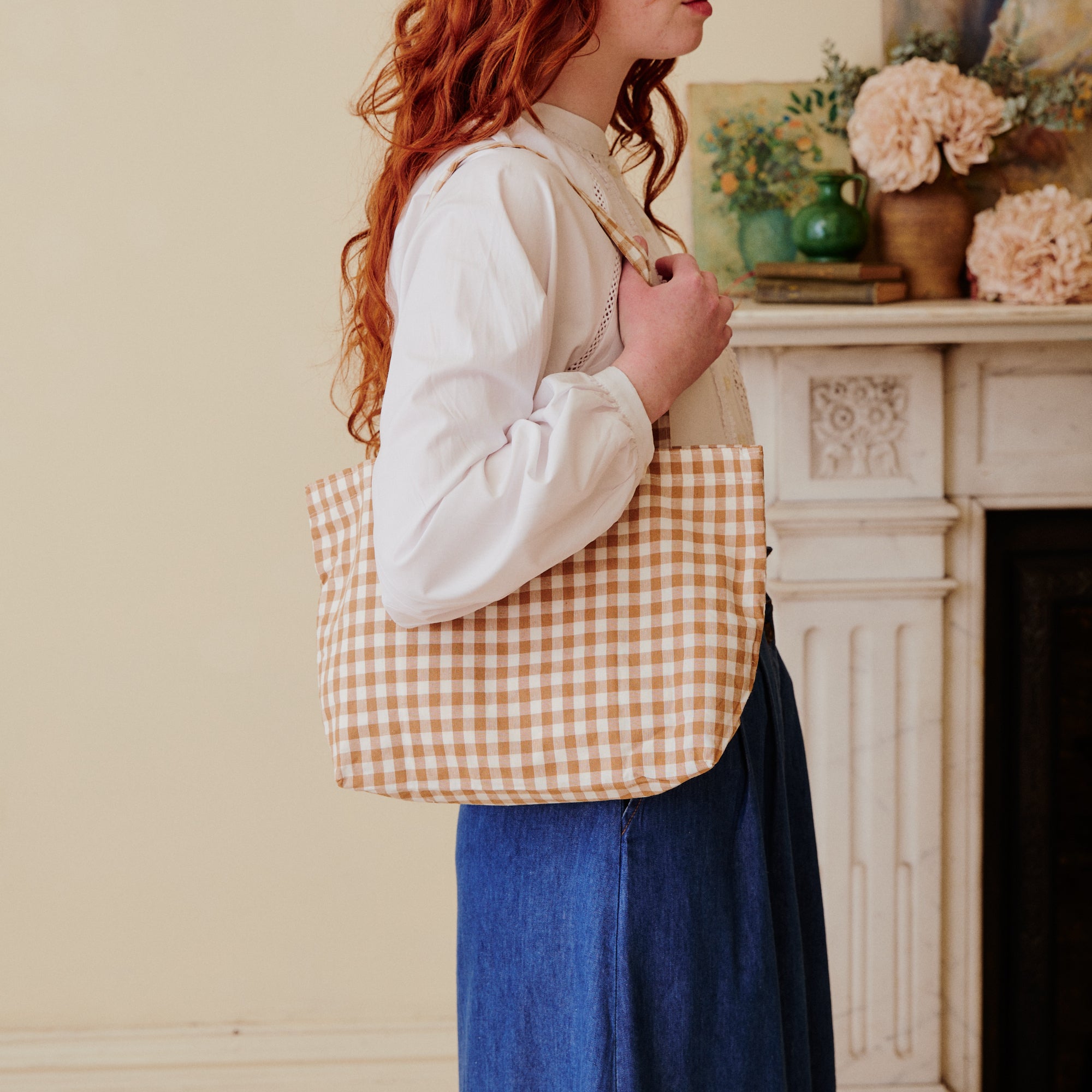 Gingham tote bag