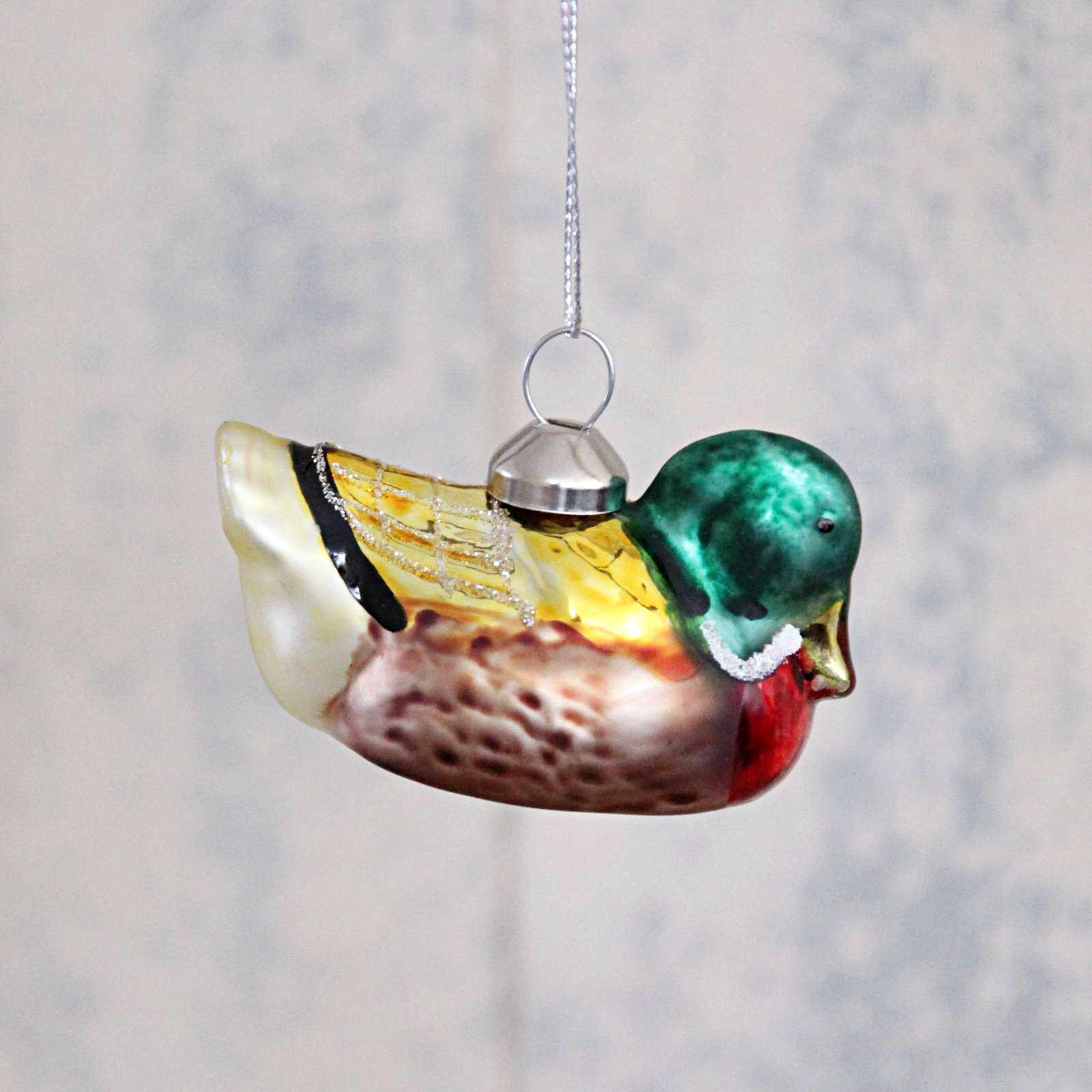 Hanging Glass Duck Vintage Christmas Decoration