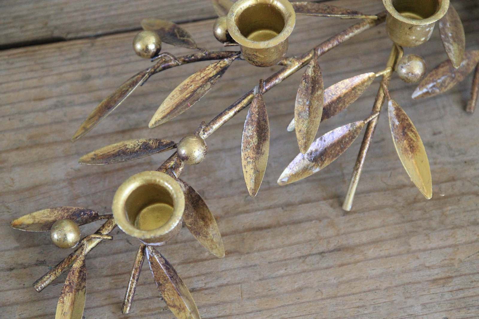 Antique Gold Berry Candelabra