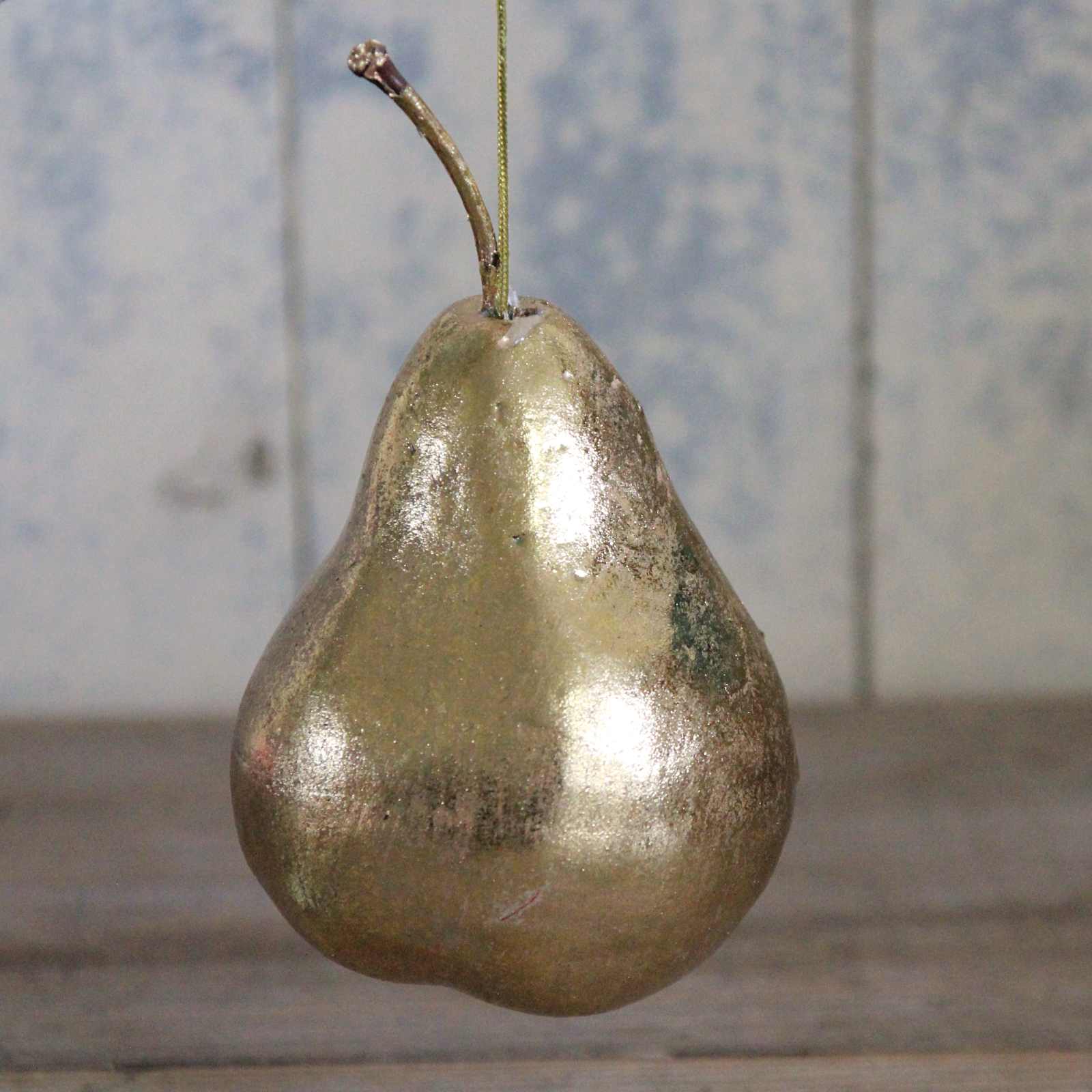 Hanging Antique Gold Pear Decoration