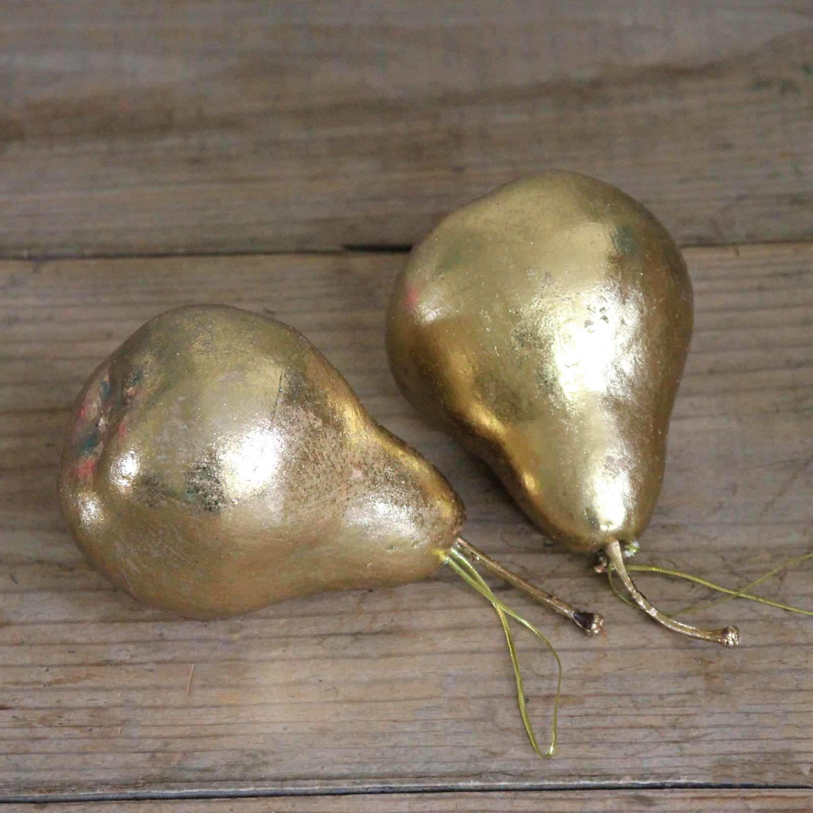 Antique Gold Pear Decoration