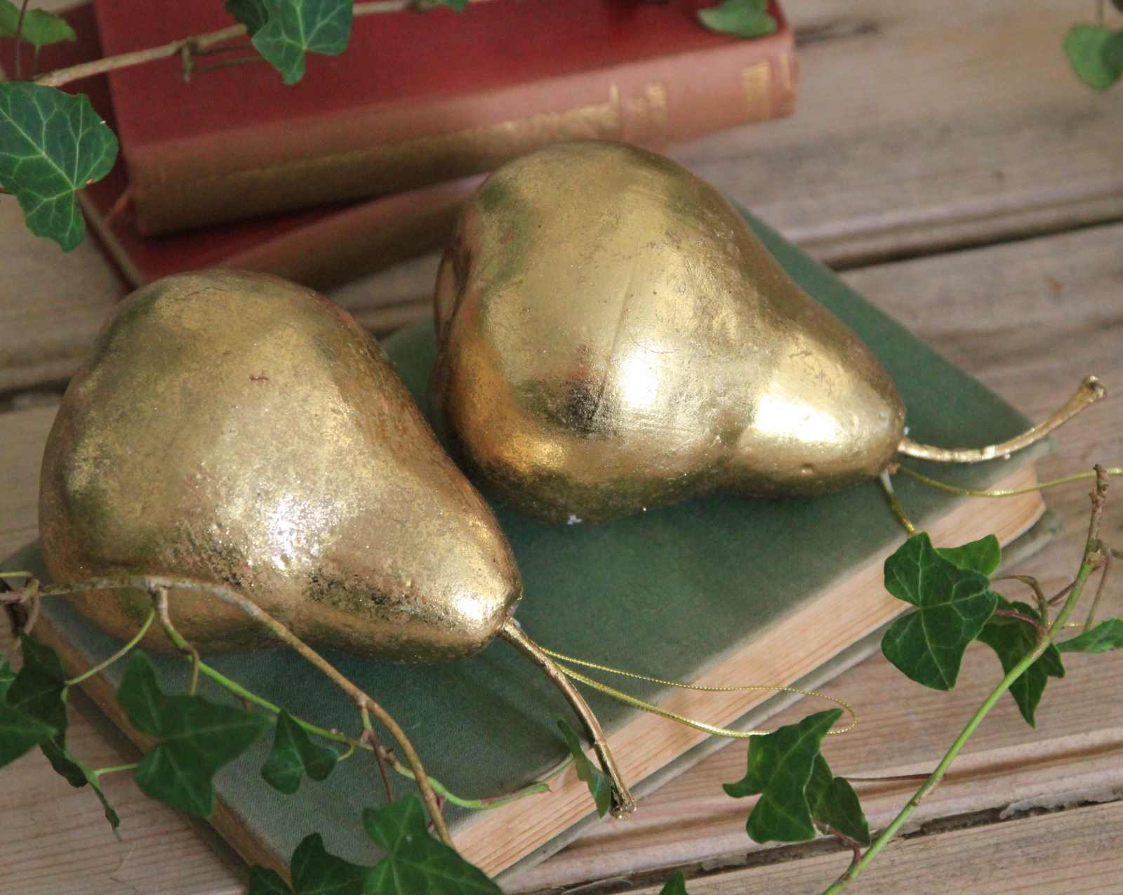 Antique Gold Pear Decoration
