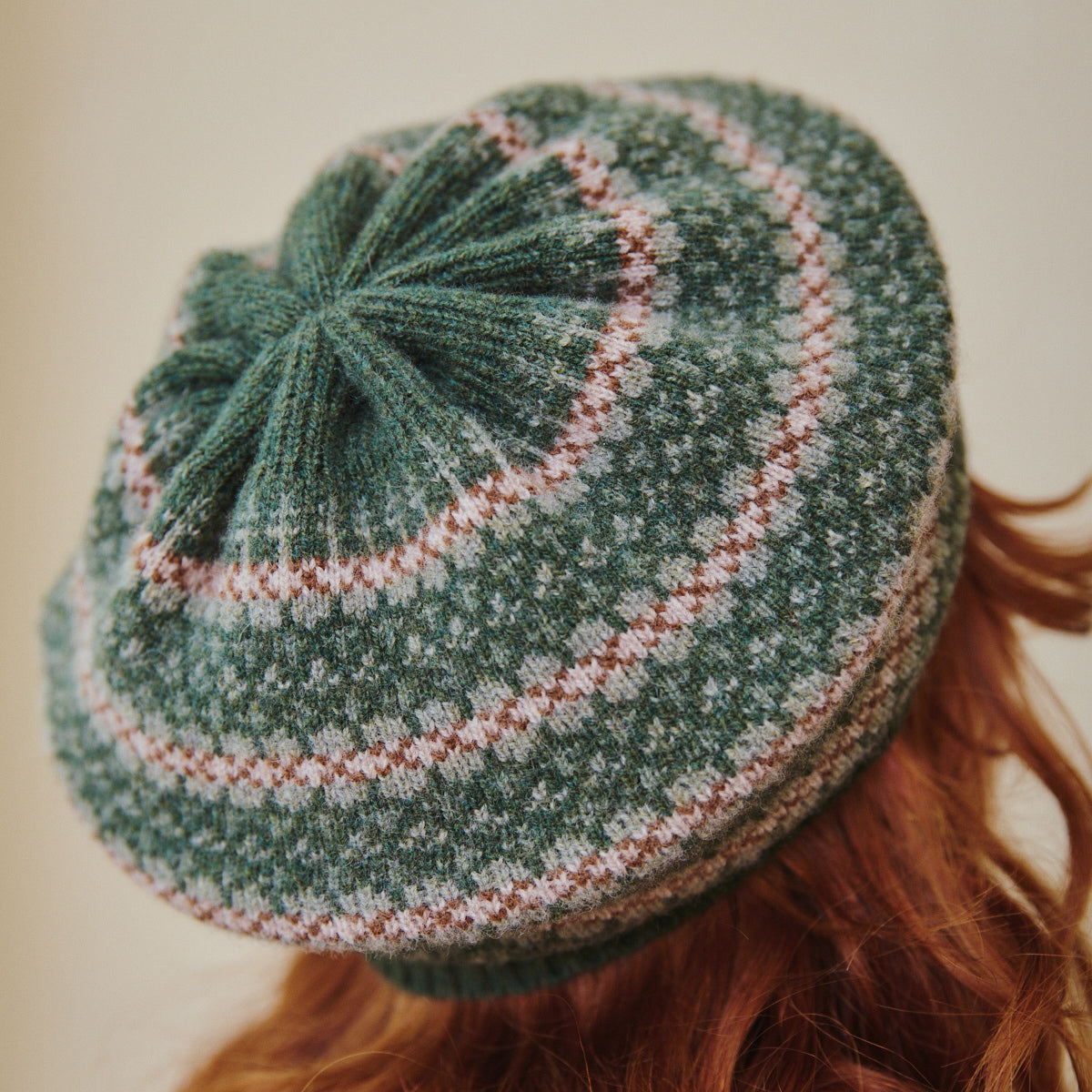 Fair Isle Beret Rosemary Green