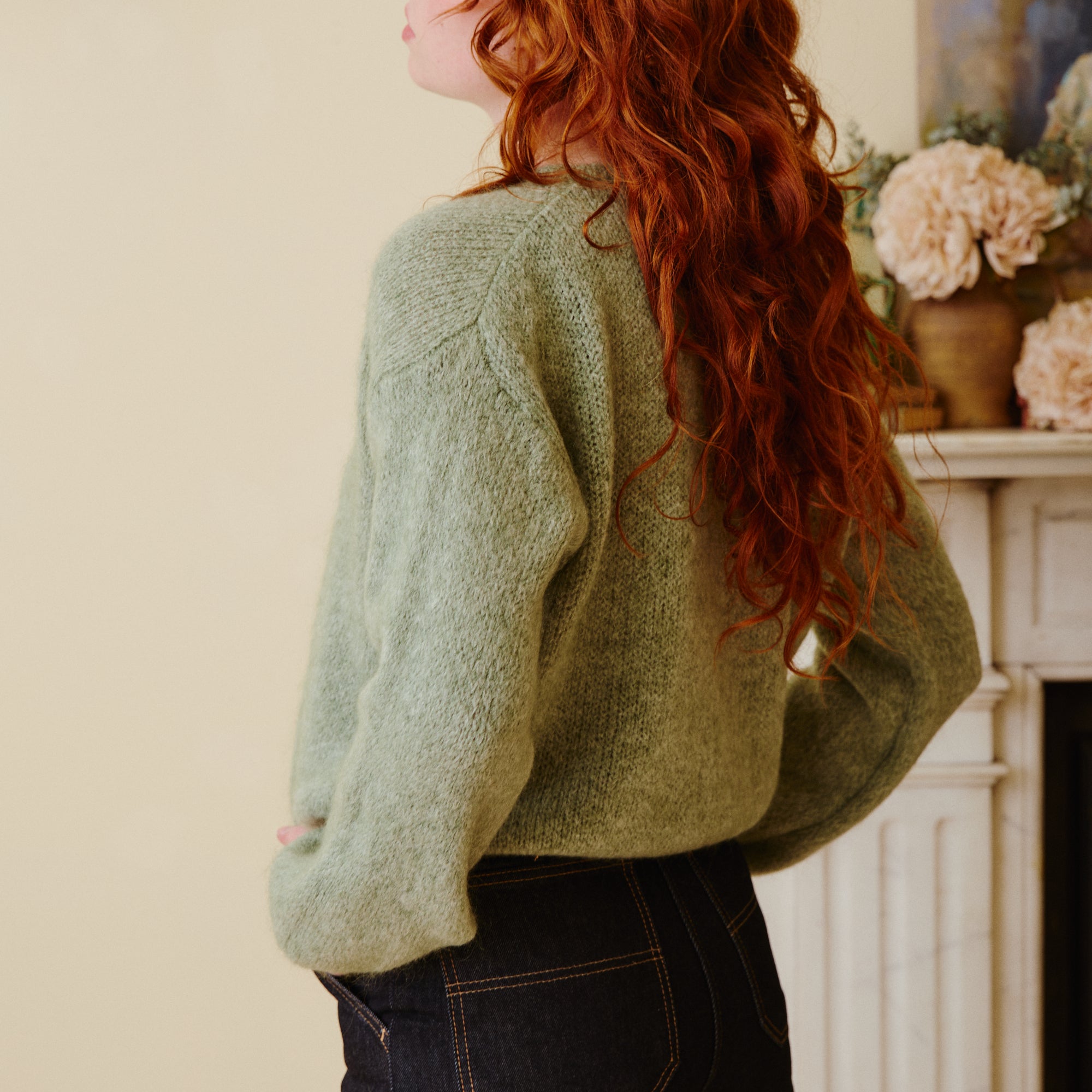 Mohair Cardigan - Sage