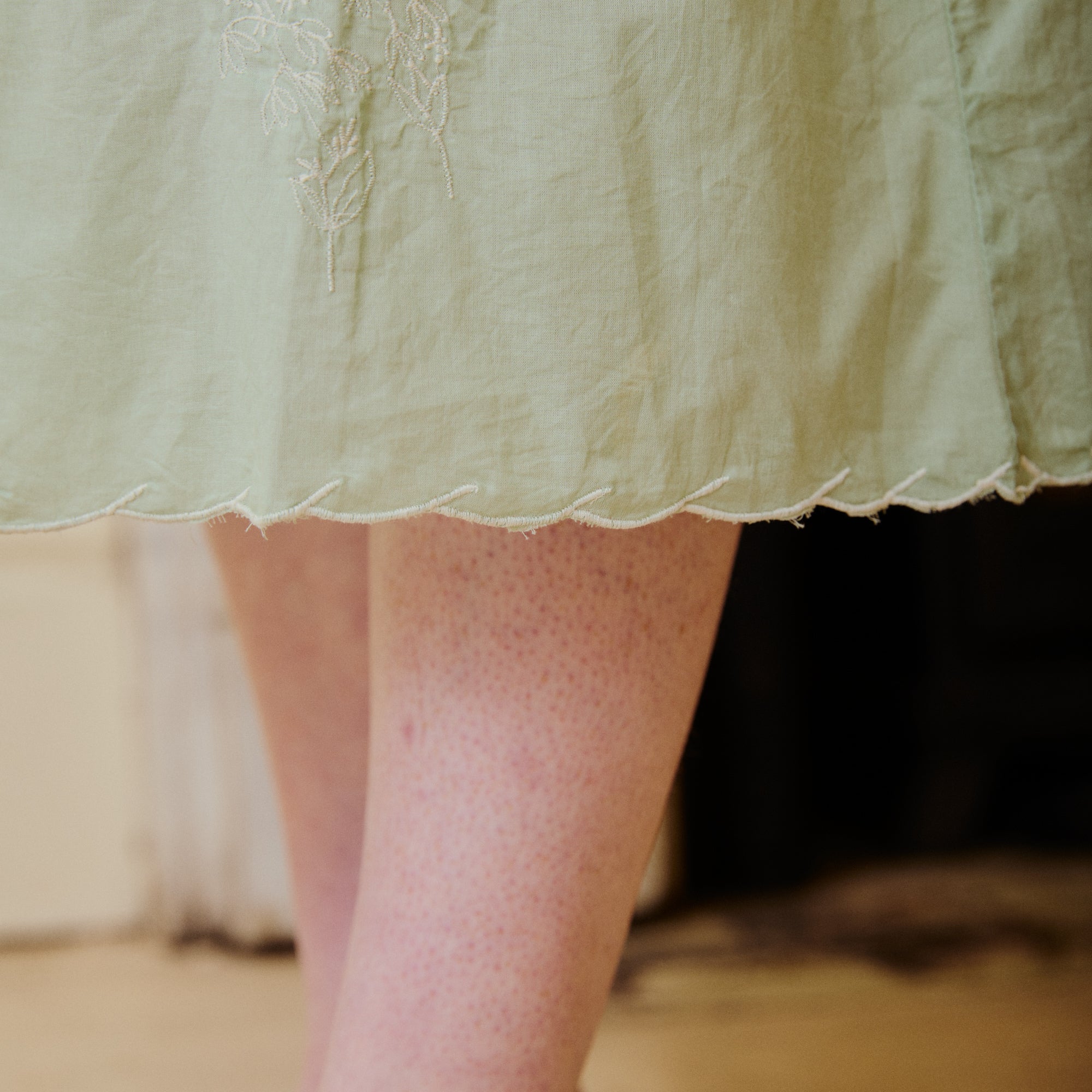 Embroidered trim nightdress