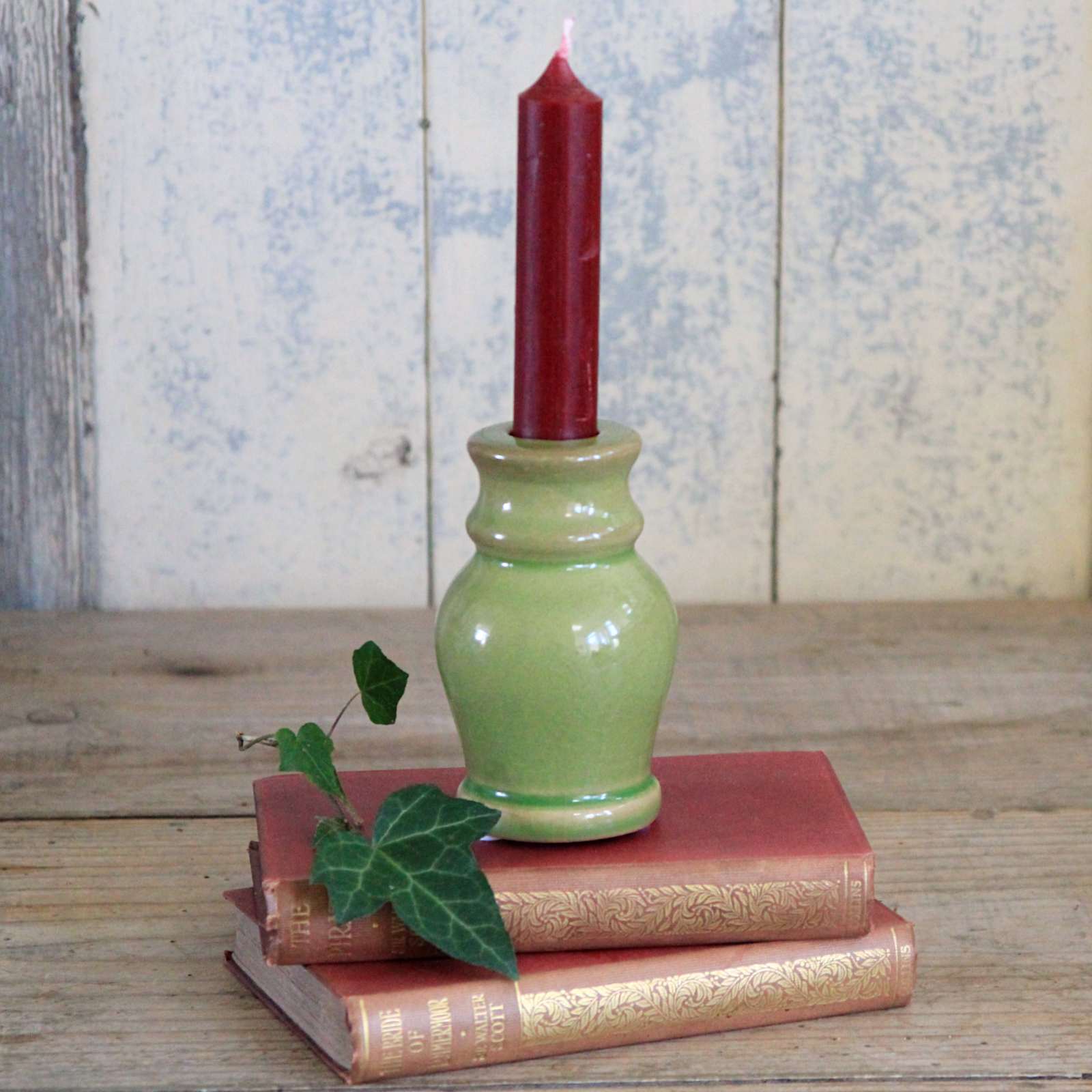 Green Ceramic Candlestick