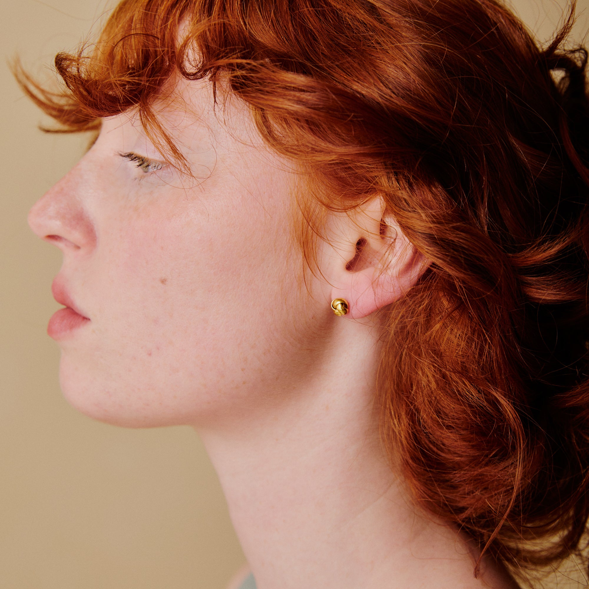 Gold Knot Stud Earrings