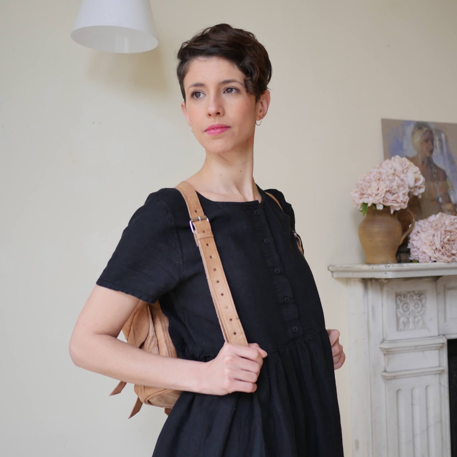 Tan Leather Rucksack adjustable straps