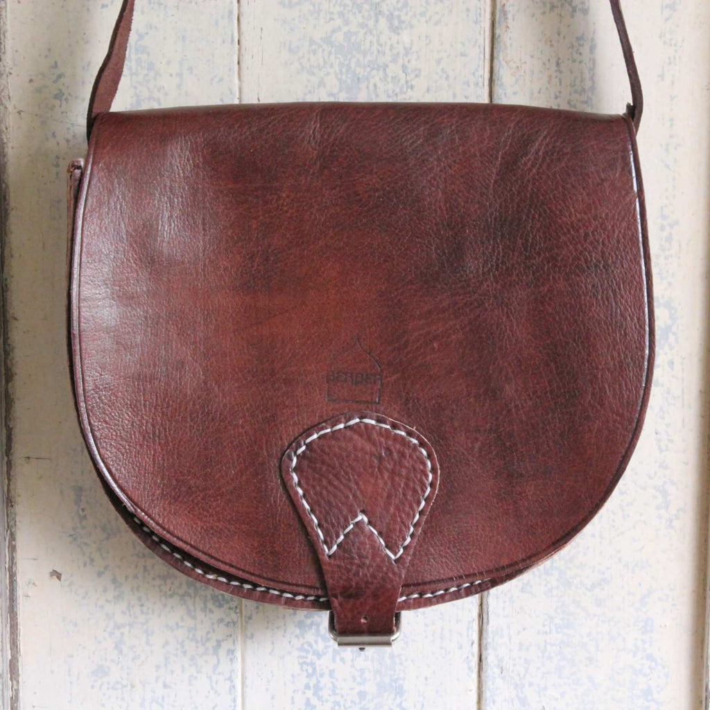 Brown Leather Saddle Bag - Large