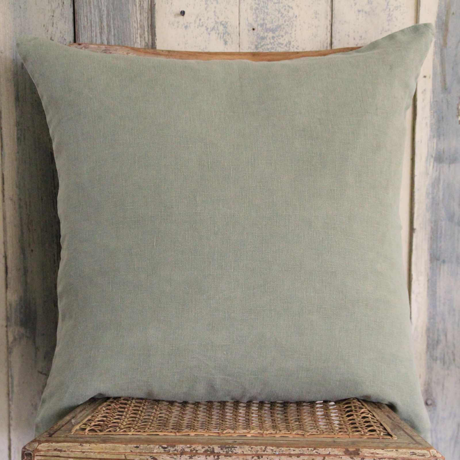 Linen Cushion - Olive