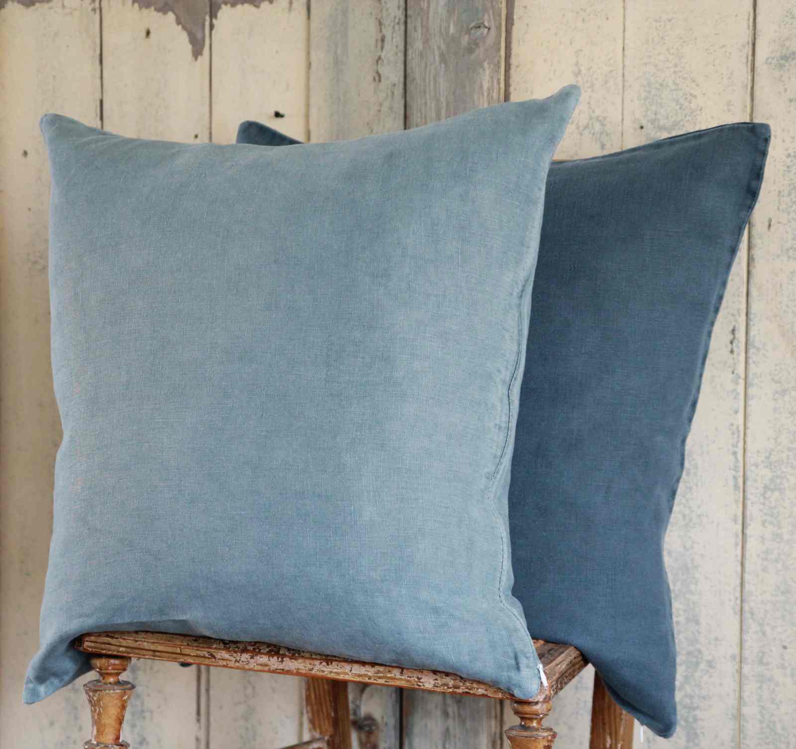 Linen Cushion - Antique Blue