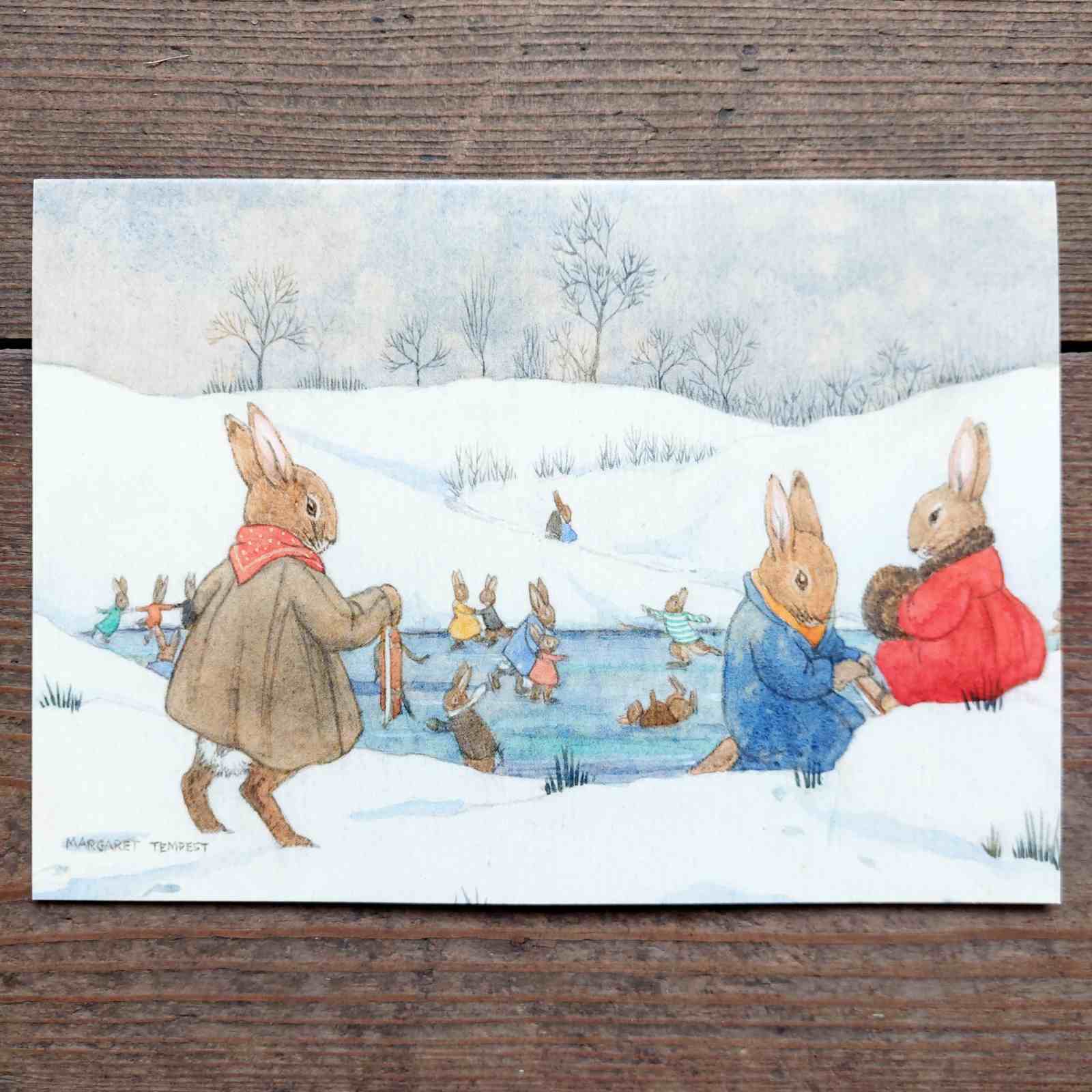Single Traditional Christmas Card - Fun On The Ice