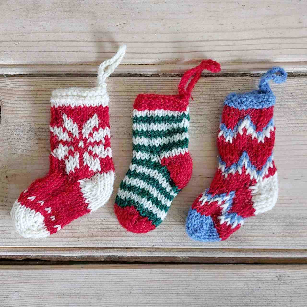 Mini Knitted Stocking Decoration