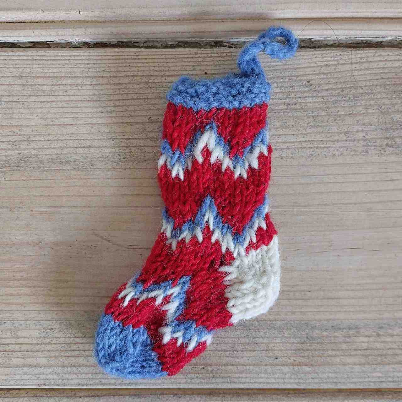 Mini Knitted Stocking Decoration