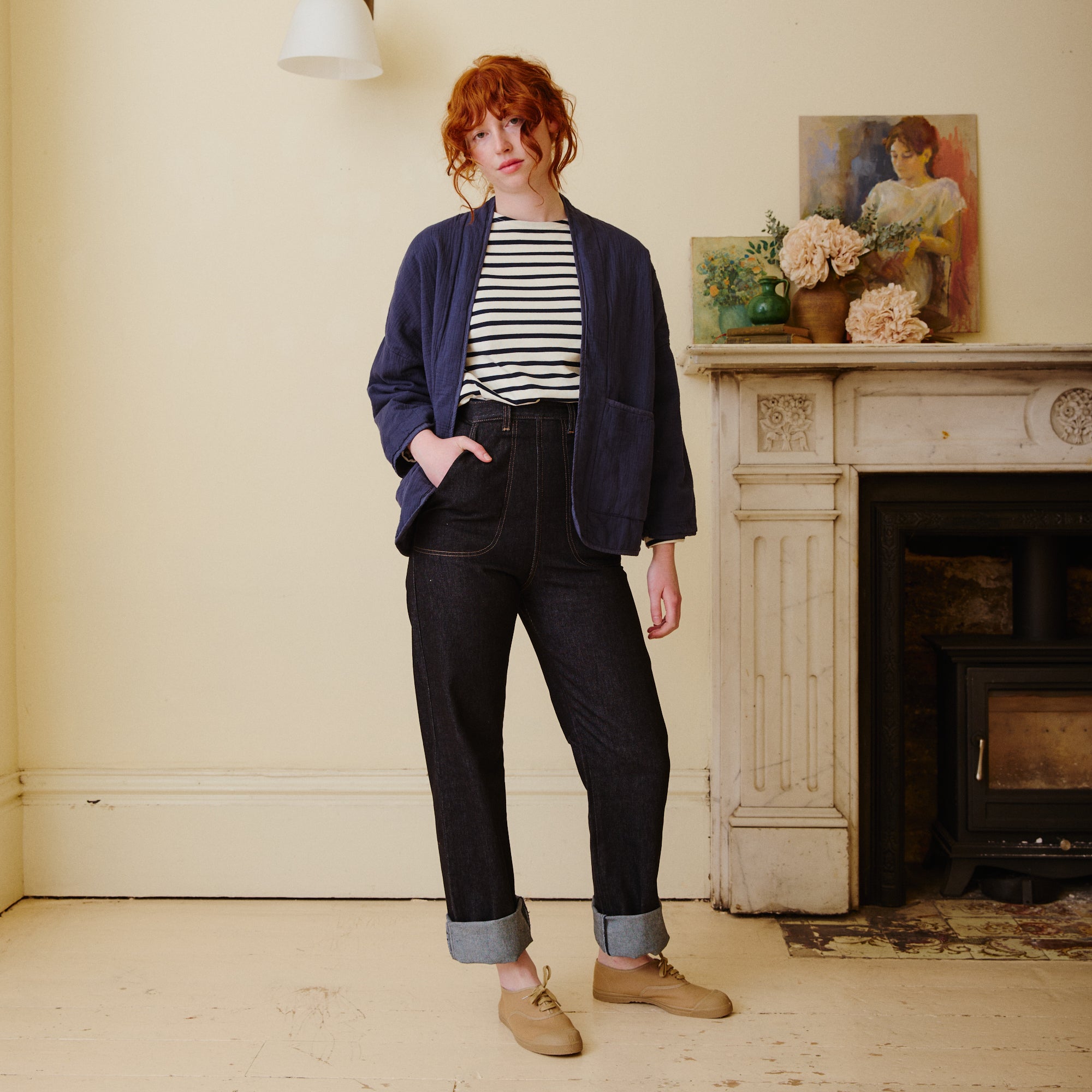 Quilted Cotton Jacket - Navy