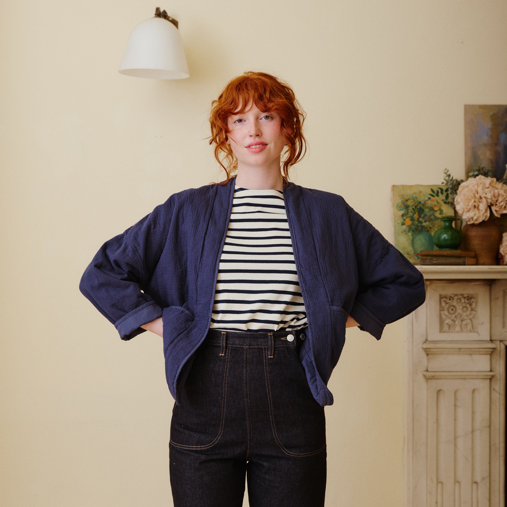 Quilted Cotton Jacket - Navy