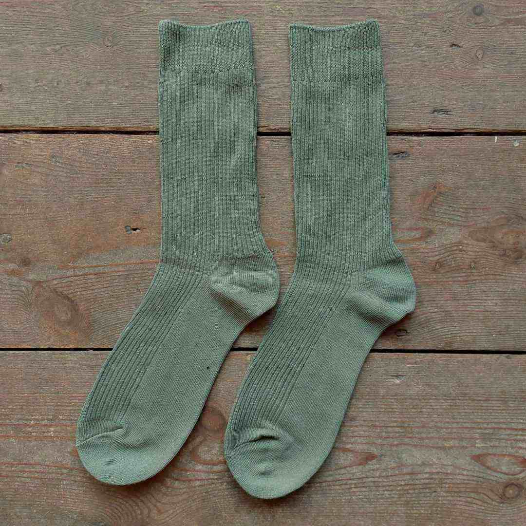 Olive Women's Plain Ribbed Socks