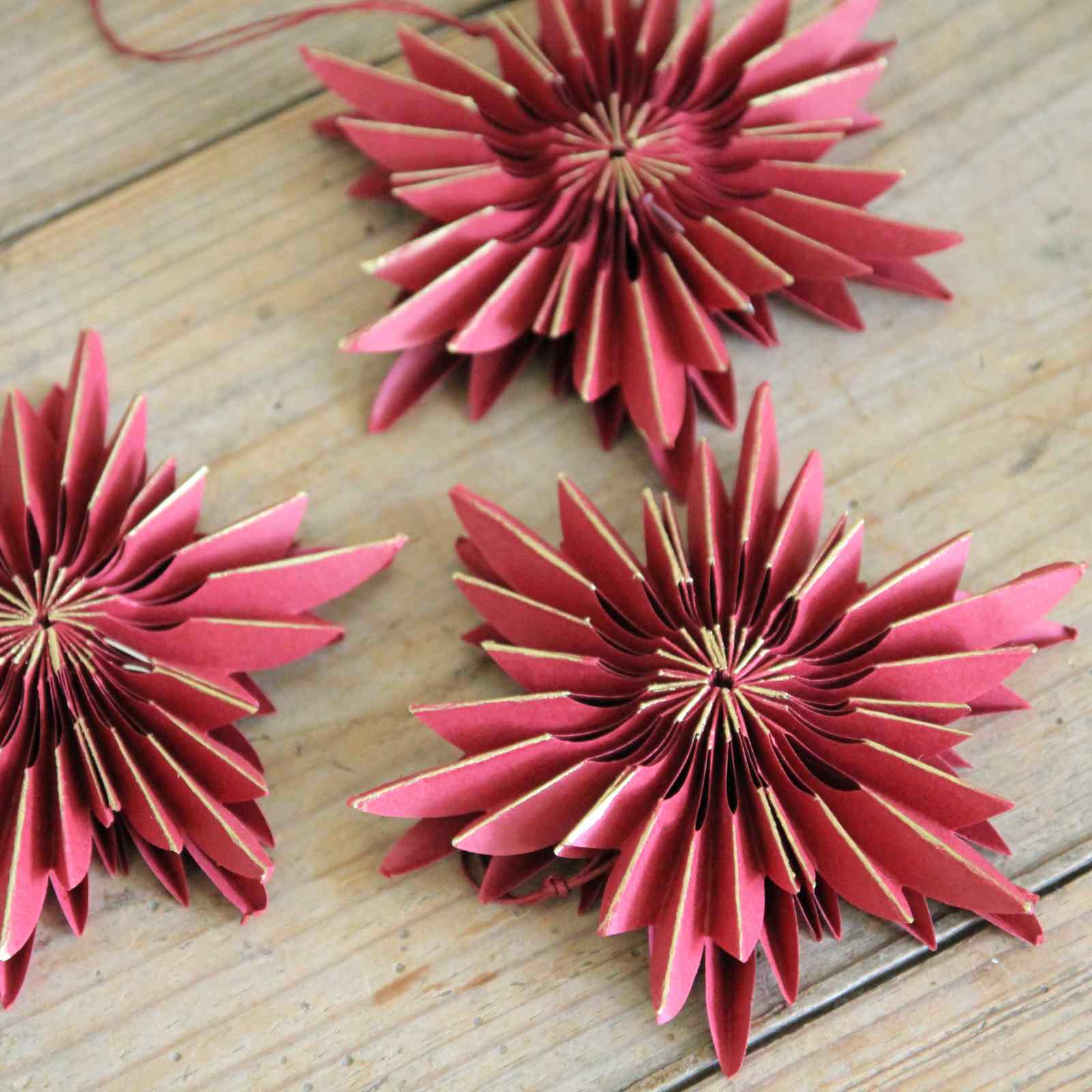 Burgundy Paper Snowflakes - Box of 3