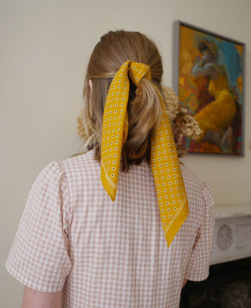 Classic vintage head scarf mustard