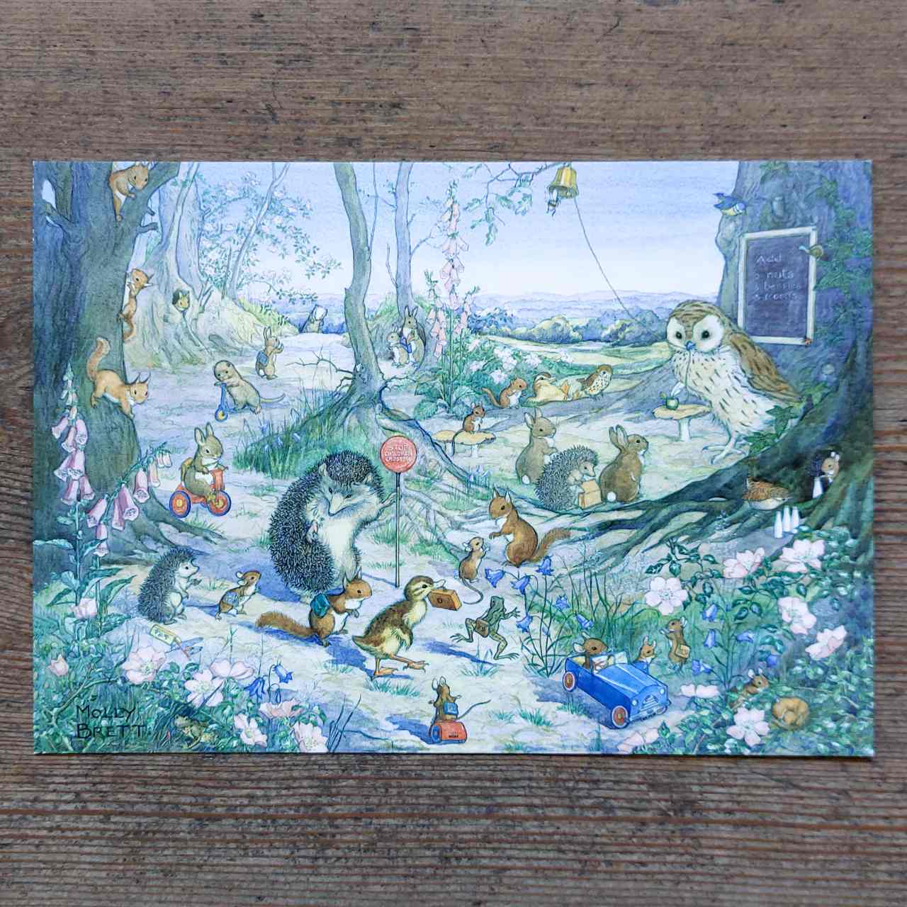 Going To School vintage postcard by Molly Brett